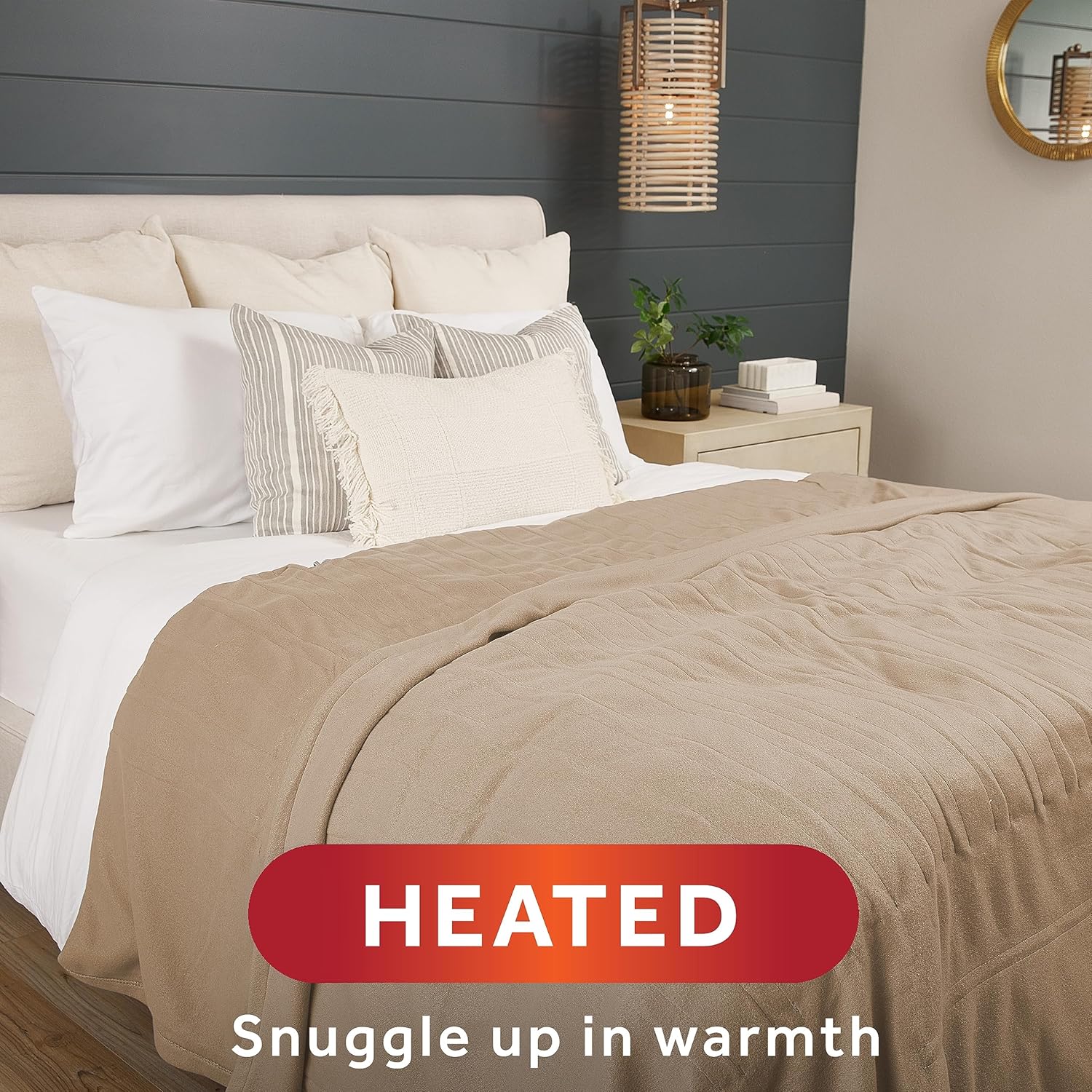 Sunbeam Royal Ultra Rodeen Blue Plaid Heated Personal Throw / Blanket, Cozy-Warm, Adjustable Heat Settings
