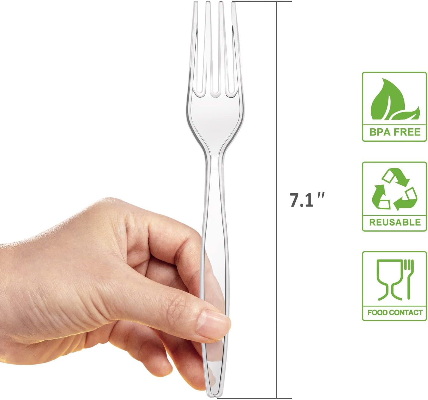 POSATE Heavy Weight Plastic Forks, Clear Disposable, 100 Count