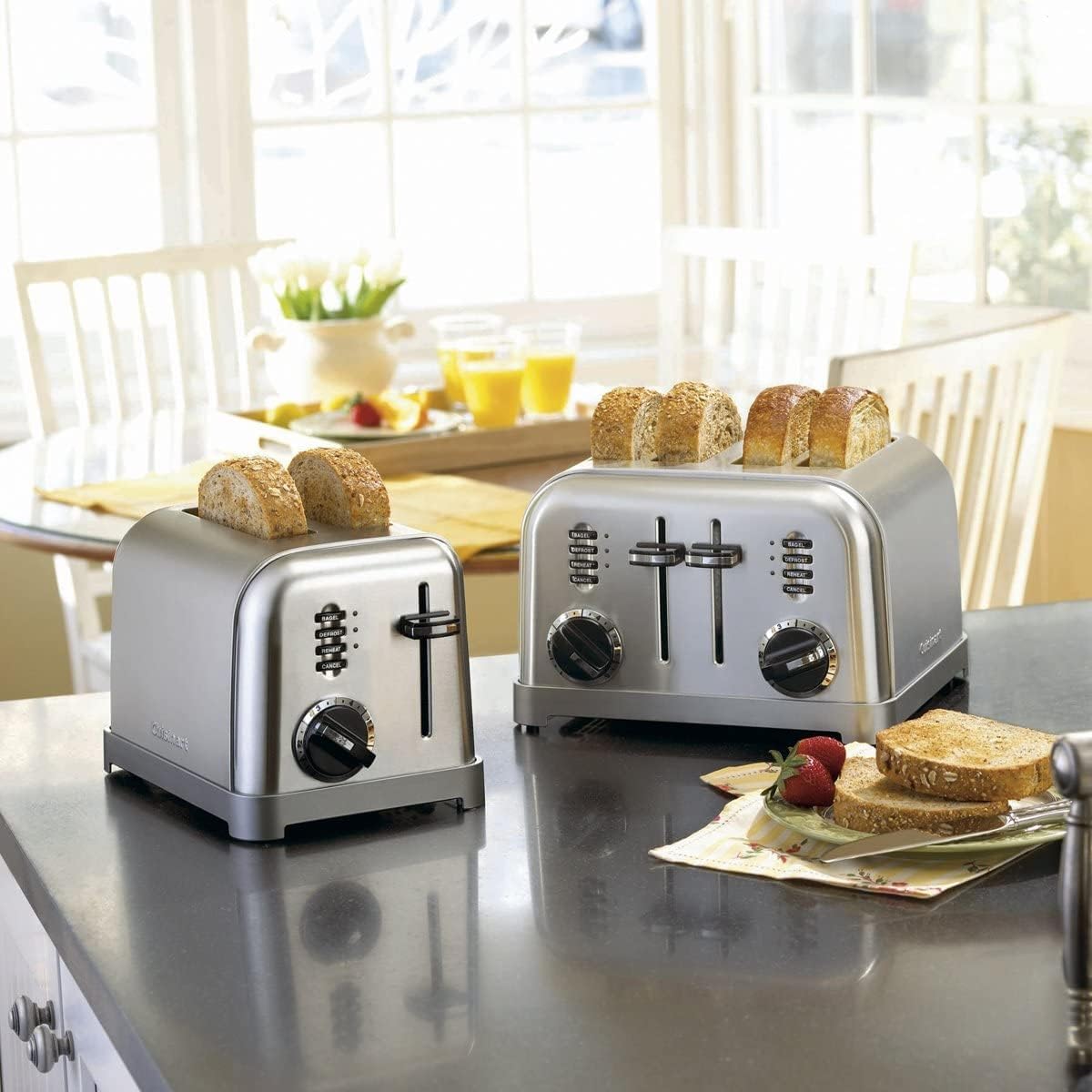 Cuisinart WMR-CAP2 Round Classic Waffle Maker, Brushed Stainless,Silver