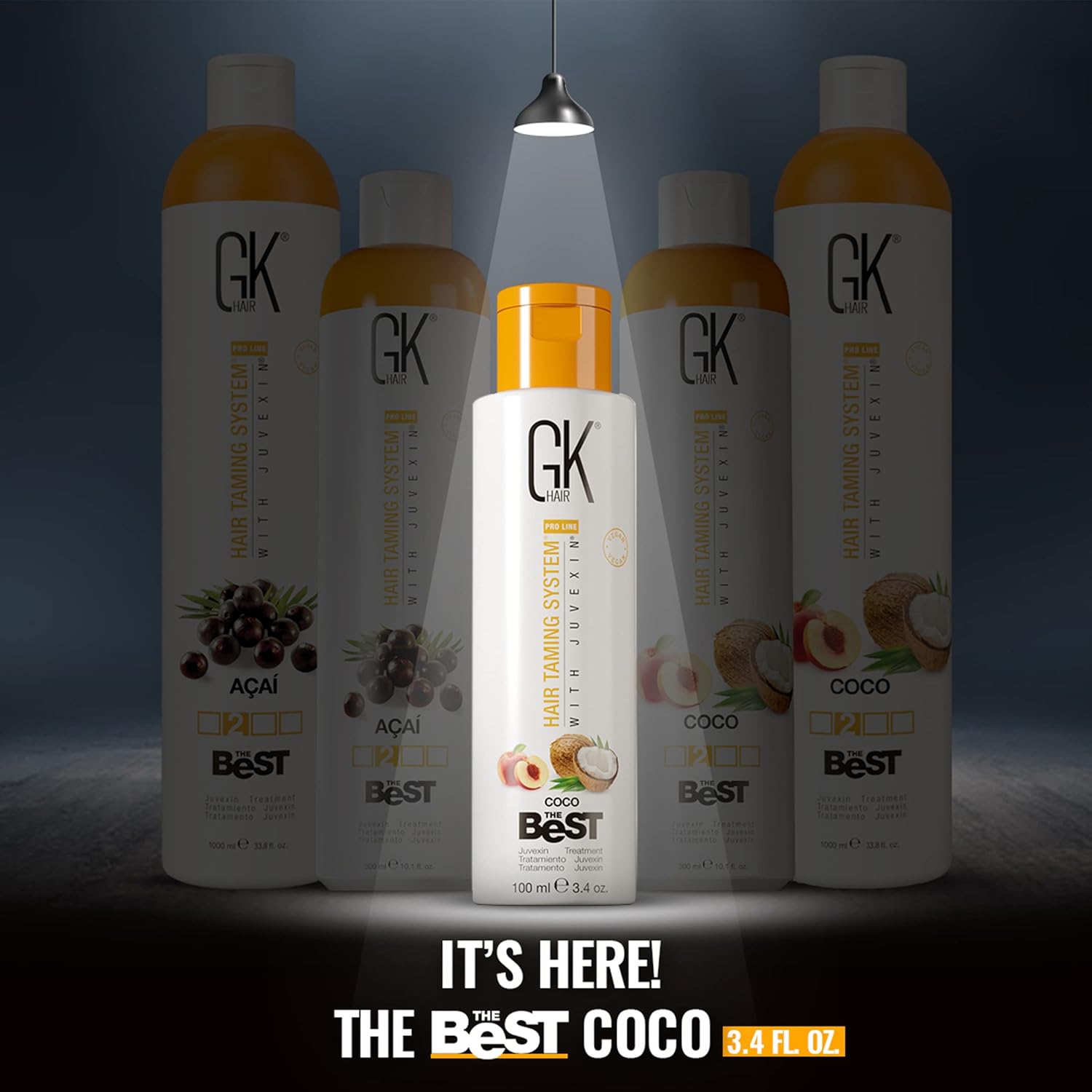 GK HAIR Global Keratin The Best (3.4 Fl Oz/100ml) Smoothing Keratin Hair Treatment - Professional Brazilian Complex Blowout Straightening For Silky Smooth & Frizz Free Hair