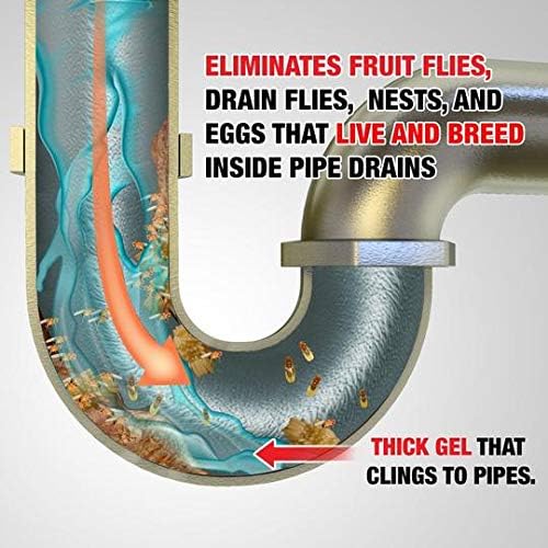 Green Gobbler Drai FLI Fruit Goodbye Gel Treatment | Drain Fly Killer, Assorted