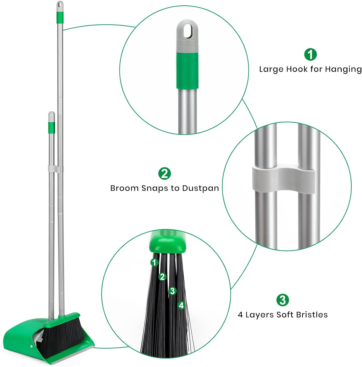 TreeLen Broom and Dustpan Set with 52