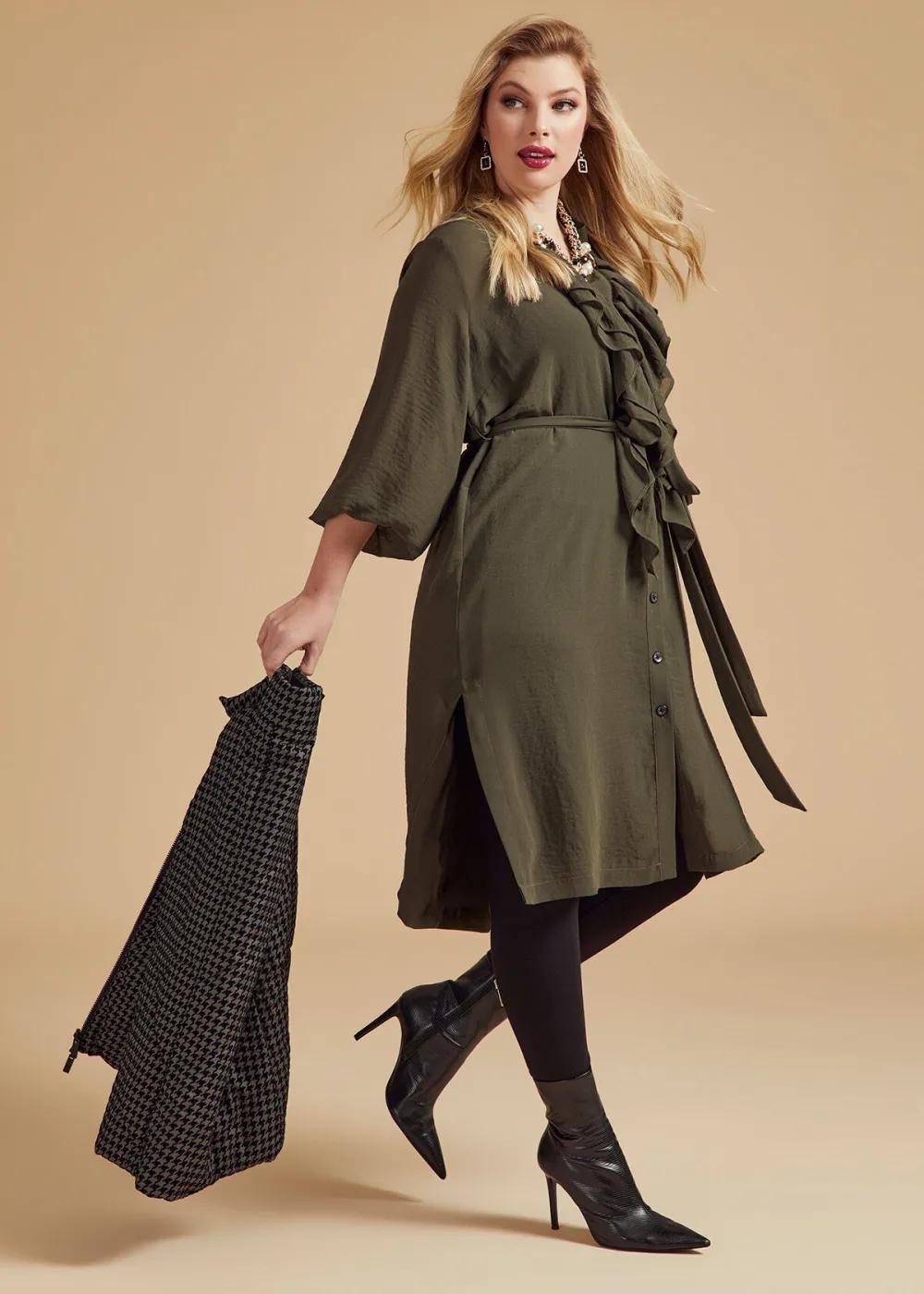 Chiffon Mia Ruffle Neck Shirt