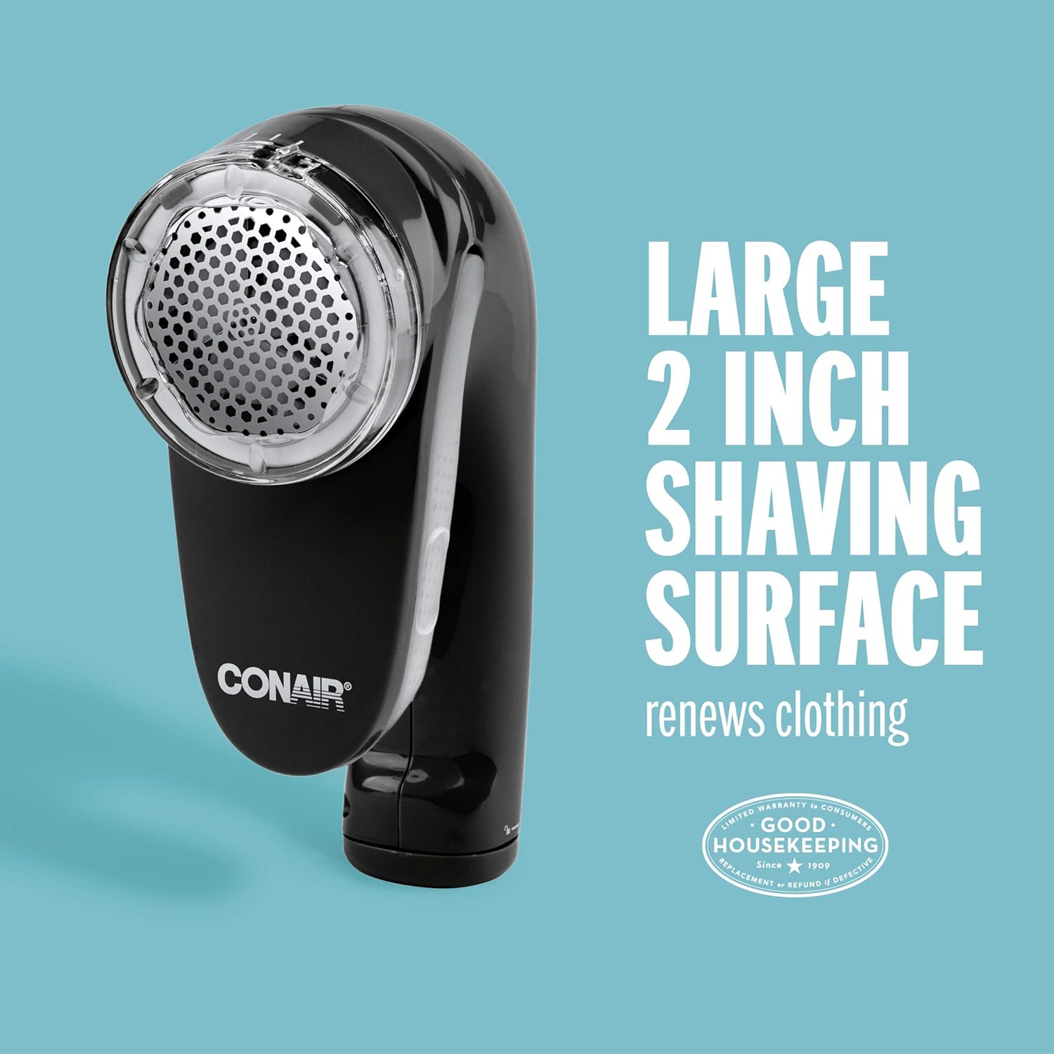 Conair Fabric Shaver and Lint Remover, Battery Operated Portable Fabric Shaver, White