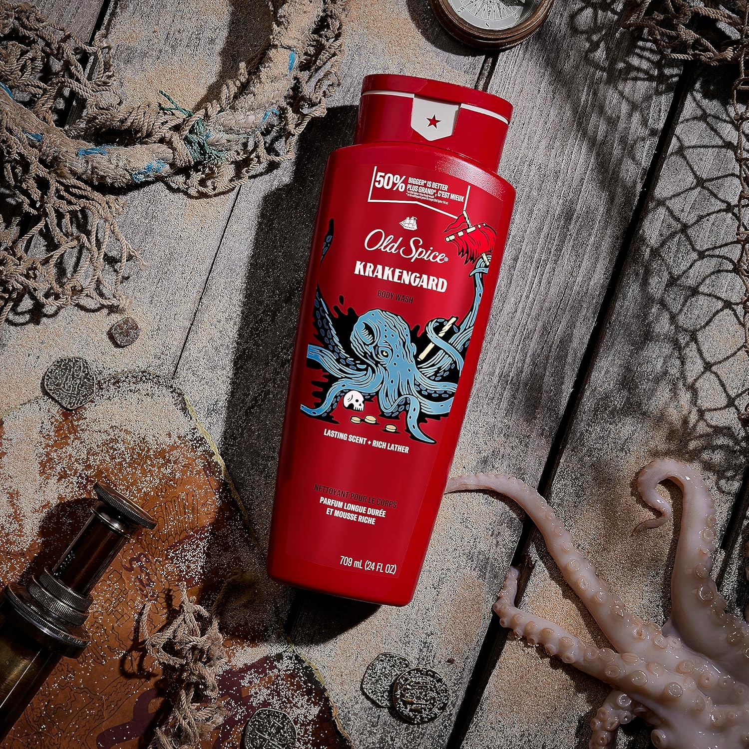 Old Spice Body Wash for Men, 24/7 Shower Fresh with Lasting Scent, Red Collection, Swagger with Cedarwood Scent, 24 fl oz (Pack of 2)