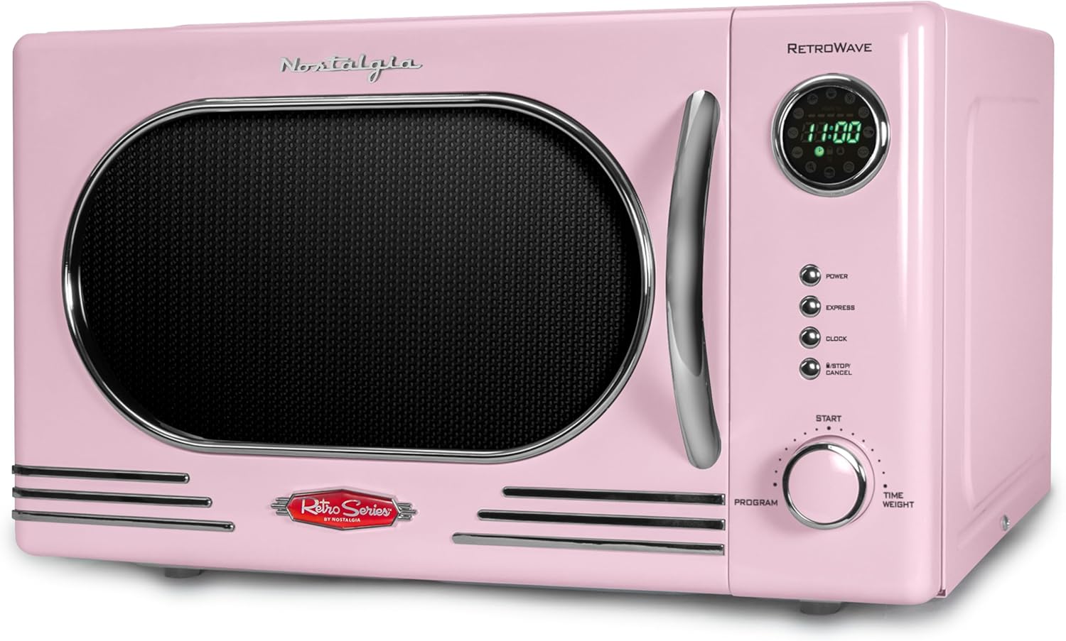 Nostalgia Retro Compact Countertop Microwave Oven - 0.7 Cu. Ft. - 700-Watts with LED Digital Display - Child Lock - Easy Clean Interior - Aqua