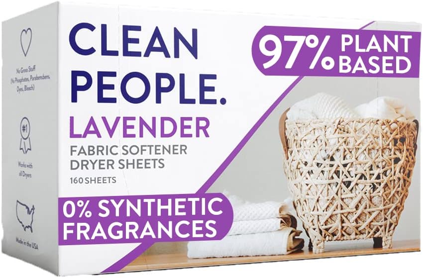 The Clean People Fabric Softener Sheets - Dryer Sheets - Softens & Removes Static Cling - Vegan Laundry Softener With Essential Oils - Fresh Scent, 120 Pack