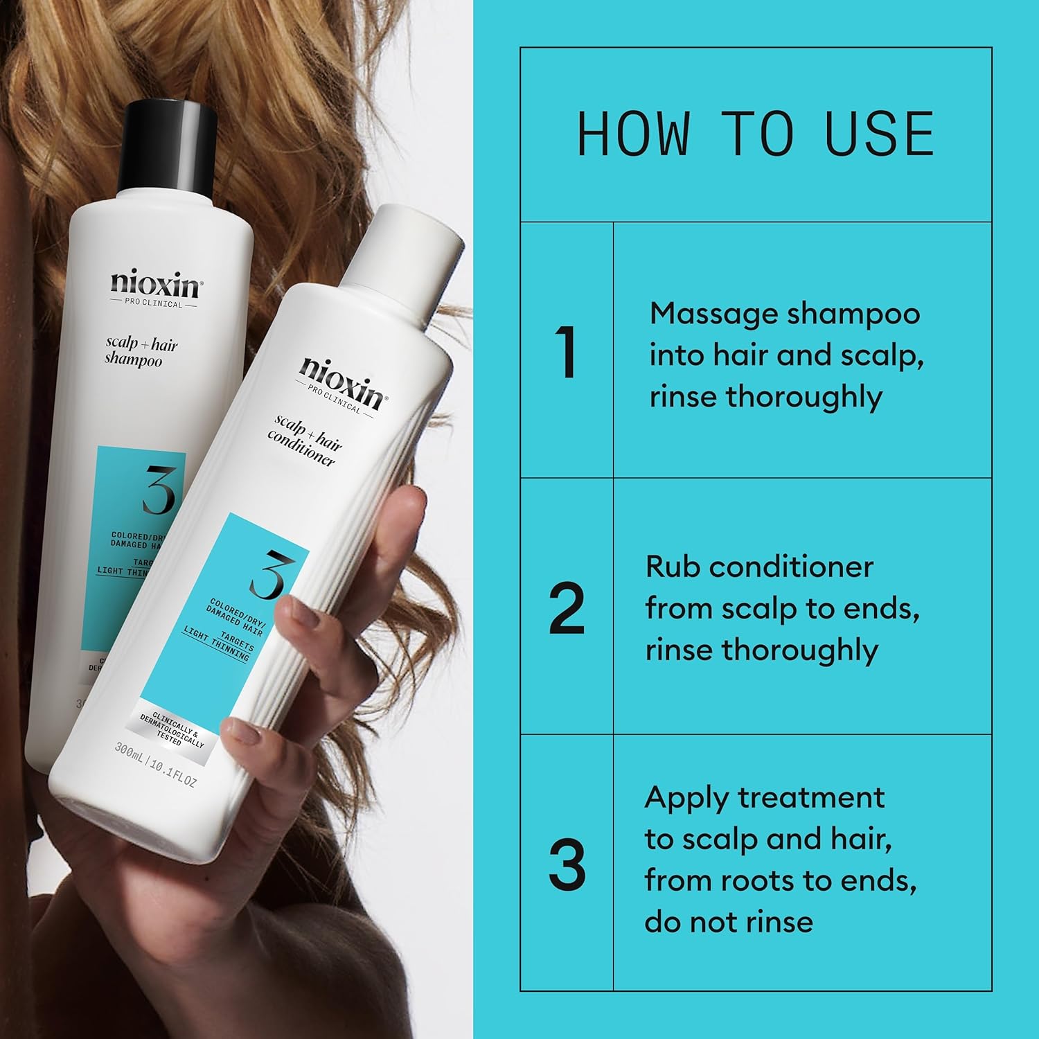 Nioxin Scalp + Hair Thickening System 2 - Hair Thickening System for Natural Hair with Progressed Thinning, Full Size (Packaging May Vary)