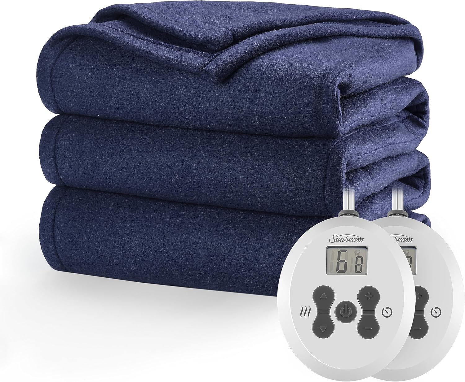 Sunbeam Royal Ultra Rodeen Blue Plaid Heated Personal Throw / Blanket, Cozy-Warm, Adjustable Heat Settings
