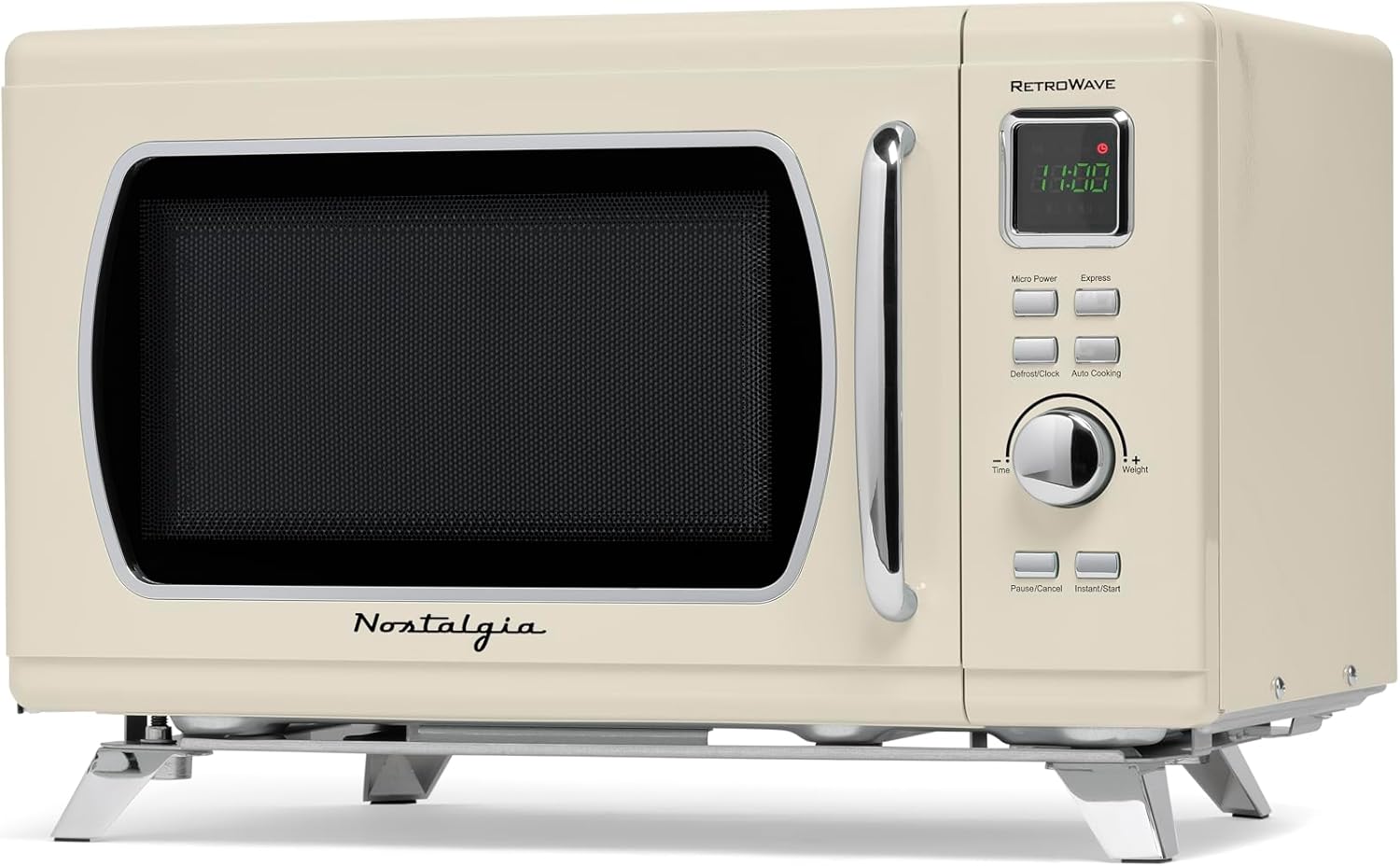 Nostalgia Retro Compact Countertop Microwave Oven - 0.7 Cu. Ft. - 700-Watts with LED Digital Display - Child Lock - Easy Clean Interior - Aqua