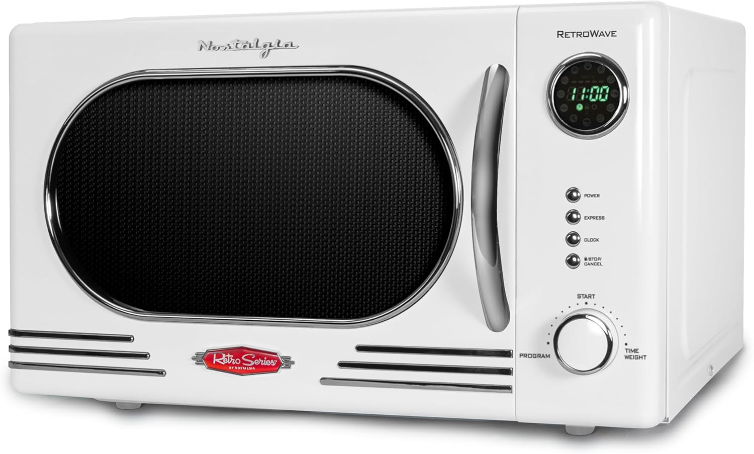 Nostalgia Retro Compact Countertop Microwave Oven - 0.7 Cu. Ft. - 700-Watts with LED Digital Display - Child Lock - Easy Clean Interior - Aqua