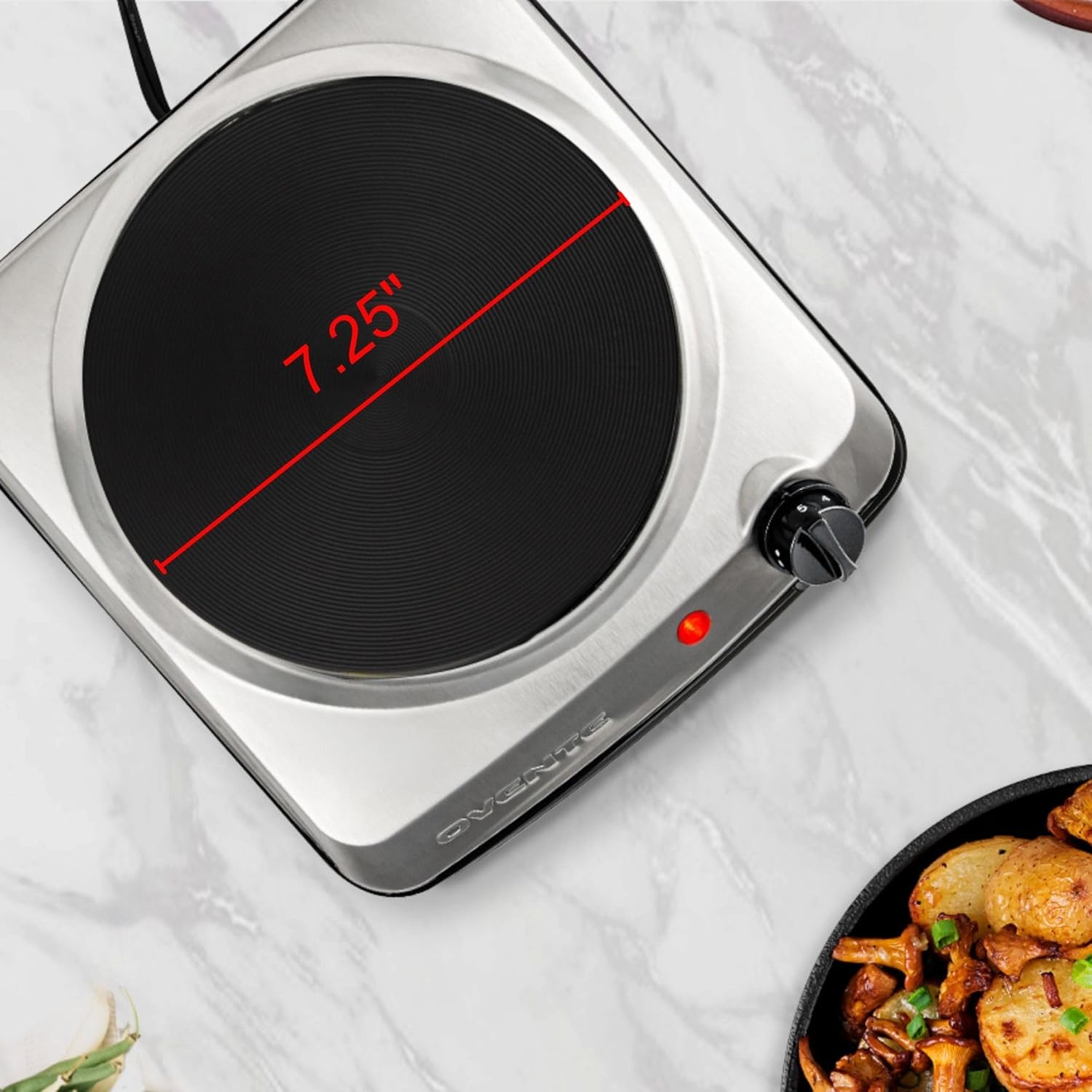 OVENTE Electric Countertop Double Burner, 1700W Cooktop with 7.25