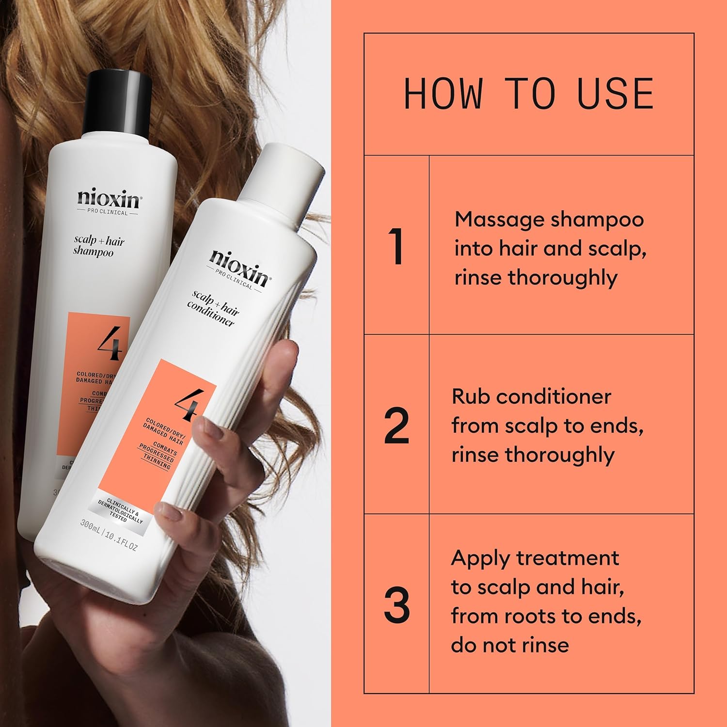 Nioxin Scalp + Hair Thickening System 2 - Hair Thickening System for Natural Hair with Progressed Thinning, Full Size (Packaging May Vary)