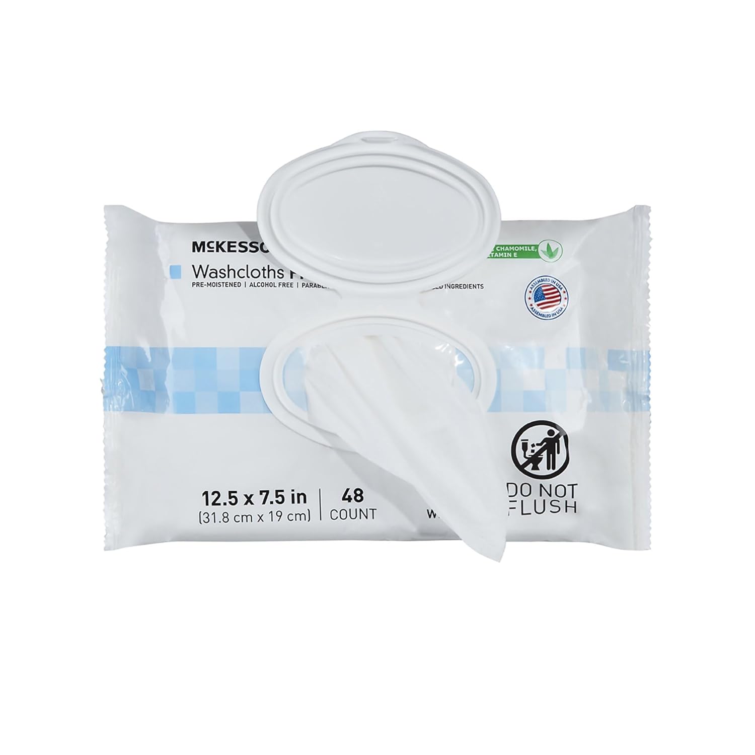 McKesson StayDry Disposable Wipe 12 Pack, 600 Washcloths - Large Adult Body and Incontinence Washcloths with Aloe and Vitamin E, Alcohol-Free, 50 Wipes Per Pack