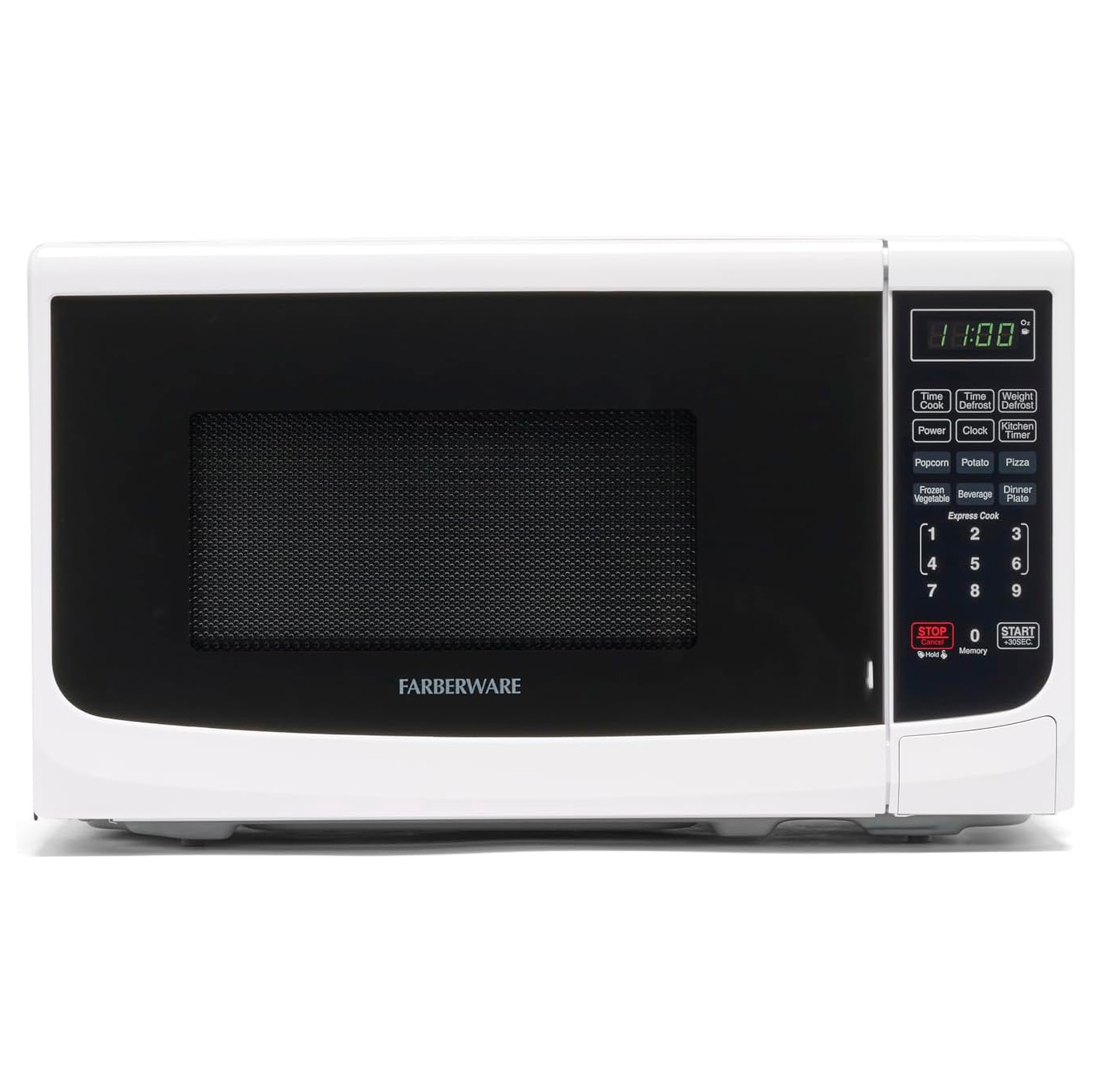 Farberware Countertop Microwave 700 Watts, 0.7 Cu. Ft. - Microwave Oven With LED Lighting and Child Lock - Perfect for Apartments and Dorms - Easy Clean Stainless Steel