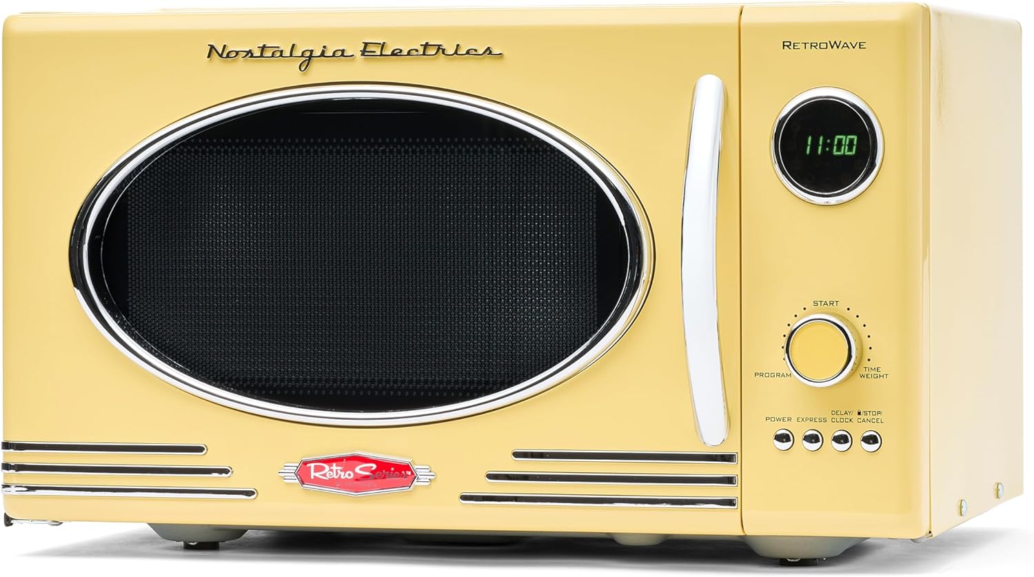 Nostalgia Retro Compact Countertop Microwave Oven - 0.7 Cu. Ft. - 700-Watts with LED Digital Display - Child Lock - Easy Clean Interior - Aqua