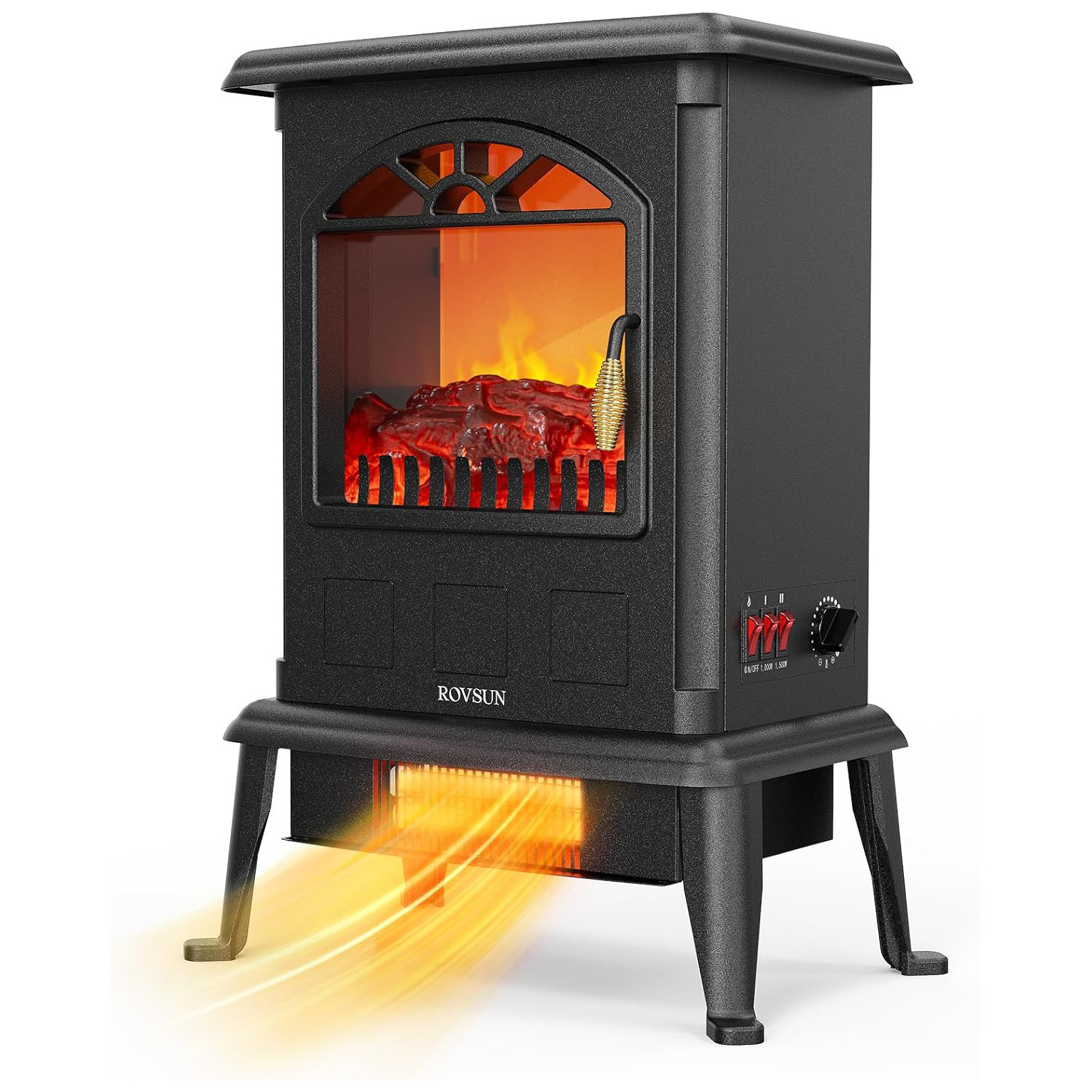 ROVSUN 1500W Electric Fireplace Stove, 22.4