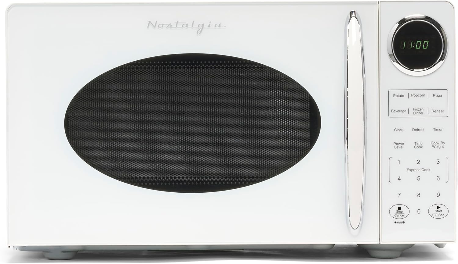 Nostalgia Retro Compact Countertop Microwave Oven - 0.7 Cu. Ft. - 700-Watts with LED Digital Display - Child Lock - Easy Clean Interior - Aqua