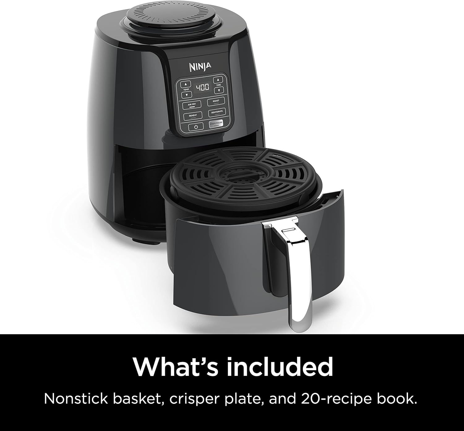 Ninja Air Fryer, Roast, Bake, Air Fry, Roast, Broil, Reheats, & Dehydrates, 4-in-1, Fries, Frozen Food, Veggies, and Juicy Meat, Less Oil, Easy Meals, Healthy Meals