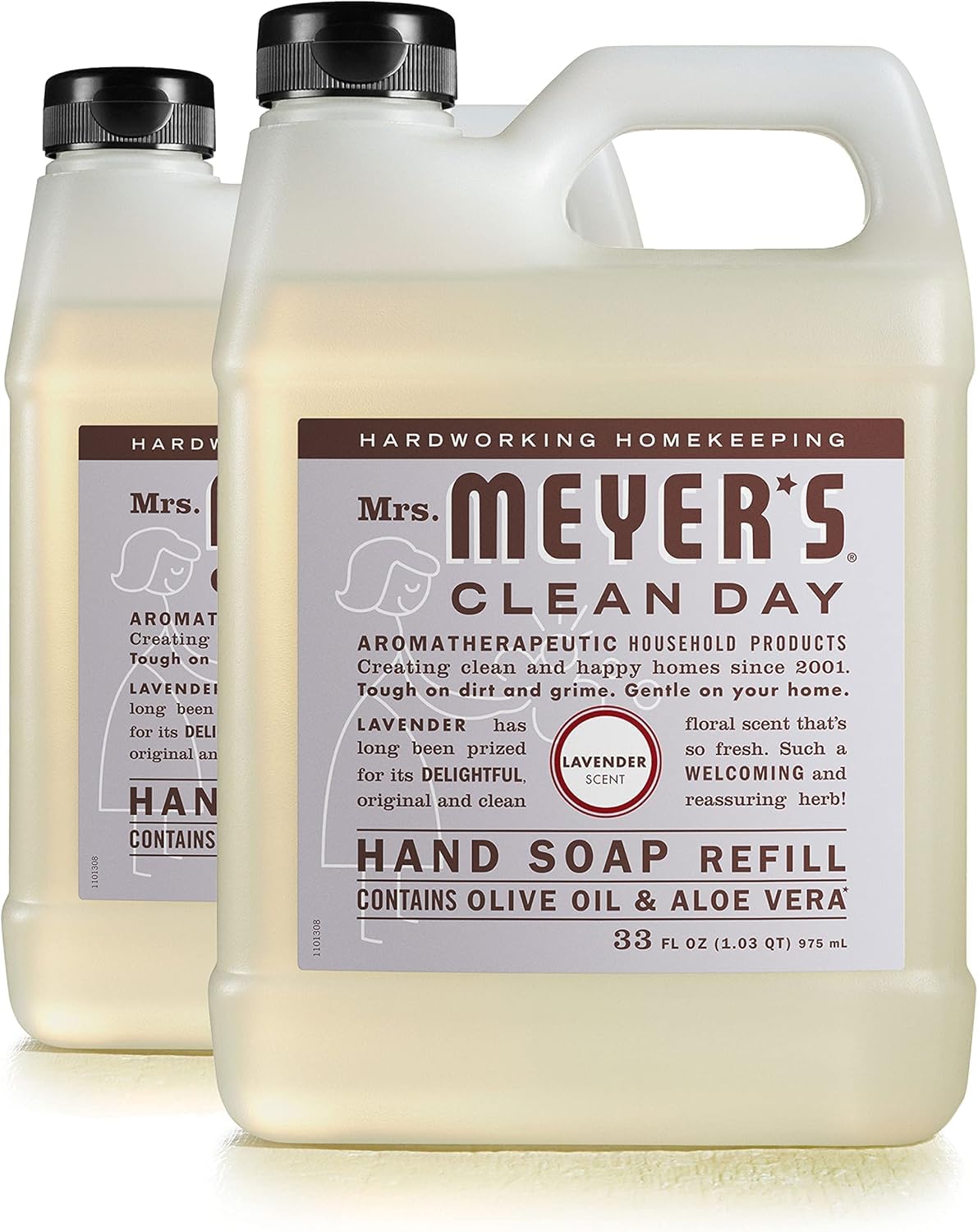 MRS. MEYER'S CLEAN DAY Liquid Hand Soap Refill, Cruelty Free and Biodegradable Formula, Lemon Verbena Scent, 33 oz
