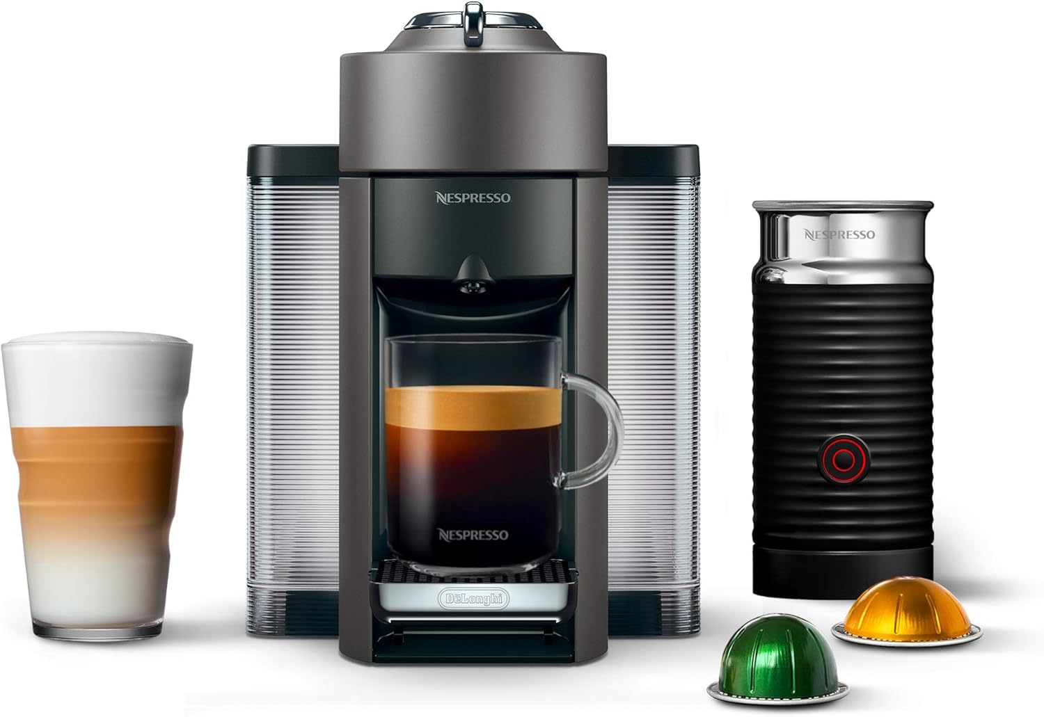 Nespresso Vertuo Coffee and Espresso Maker,1597 ml, by De'Longhi, Graphite Metal