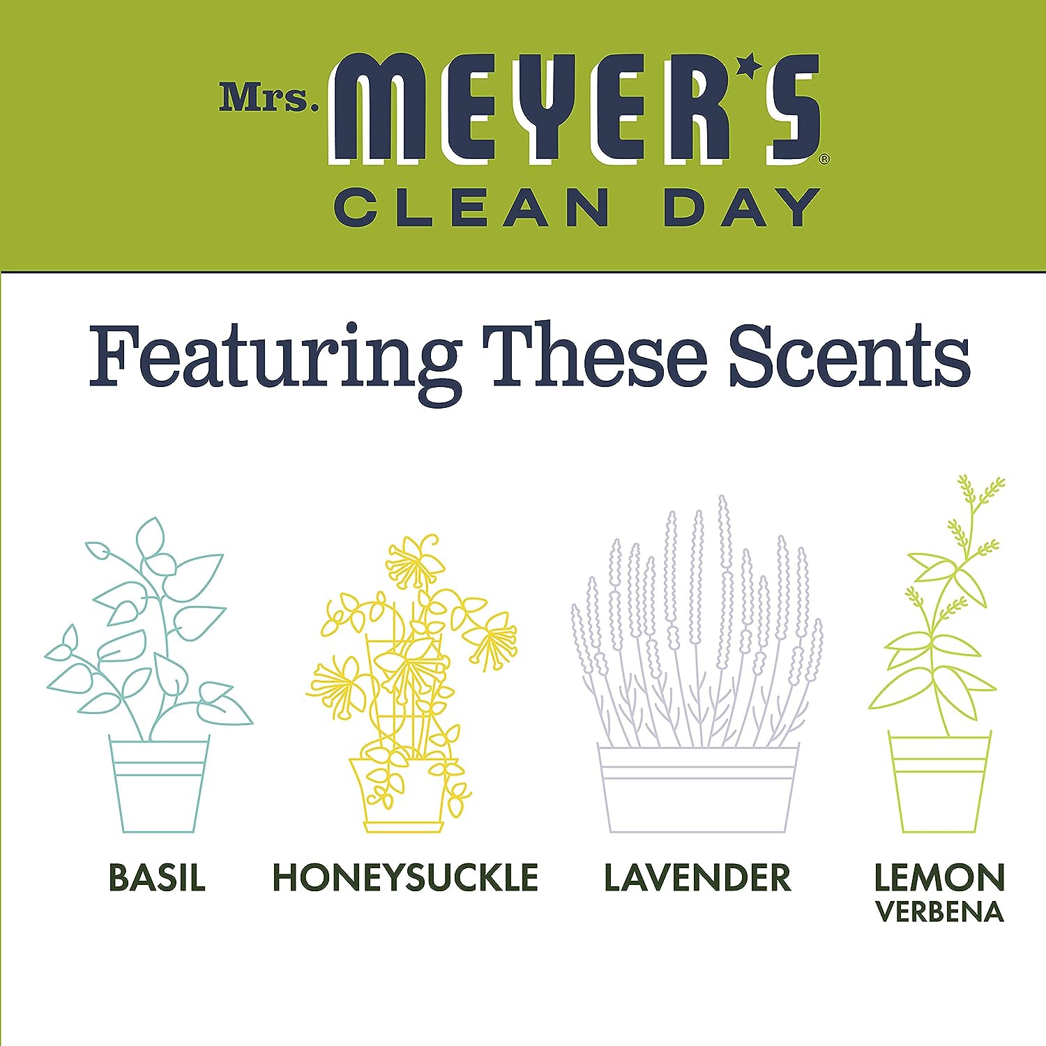 Mrs. Meyer's Liquid Dish Soap, Biodegradable Formula, Lemon Verbena, 16 Fl. Oz - Pack Of 3