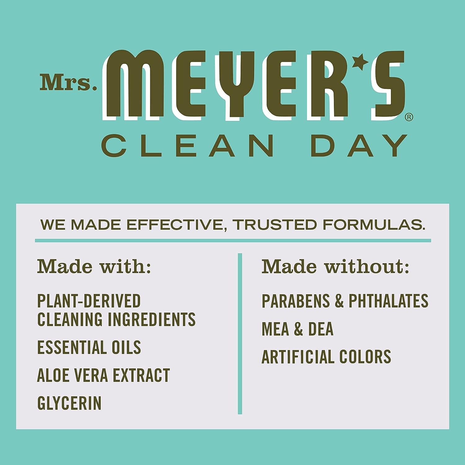 Mrs. Meyer's Liquid Dish Soap, Biodegradable Formula, Basil, 16 fl. oz - Pack of 3