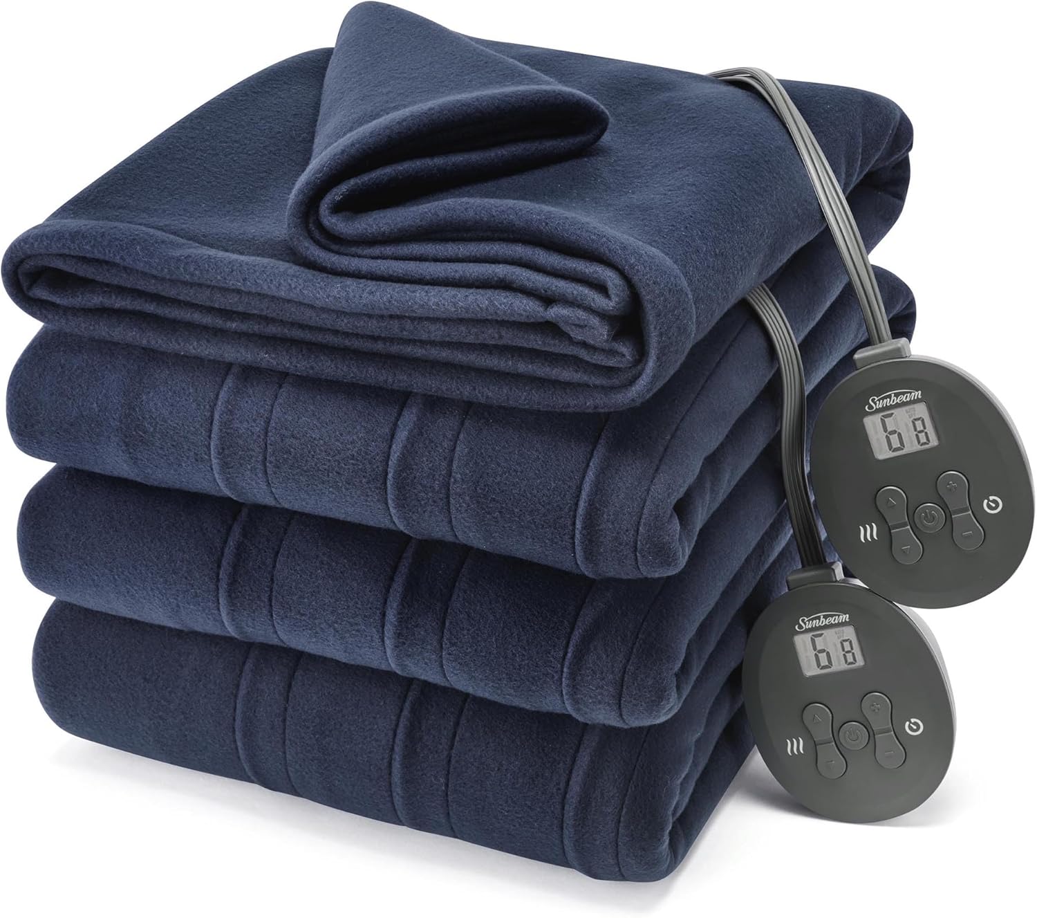Sunbeam Royal Ultra Rodeen Blue Plaid Heated Personal Throw / Blanket, Cozy-Warm, Adjustable Heat Settings