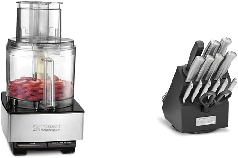 Cuisinart Food Processor 14-Cup Vegetable Chopper for Mincing, Dicing, Shredding, Puree & Kneading Dough, Stainless Steel, DFP-14BCNY