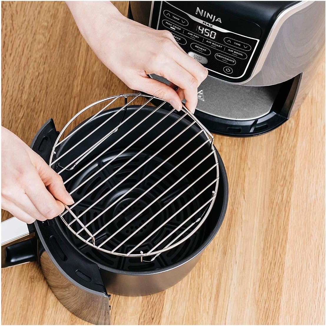 Ninja Air Fryer, Roast, Bake, Air Fry, Roast, Broil, Reheats, & Dehydrates, 4-in-1, Fries, Frozen Food, Veggies, and Juicy Meat, Less Oil, Easy Meals, Healthy Meals