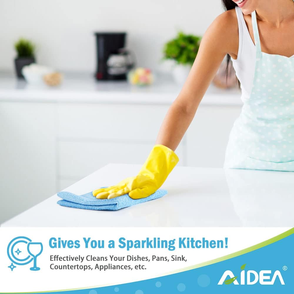 AIDEA Microfiber Cleaning Cloths White-50PK, Absorbent Cleaning Rags, Lint-Free Rags, Kitchen Towels Dusting Cloth, Bar Rags for Cleaning, Cleaning Towels Wash Cloth, Dish Towels White-11.5