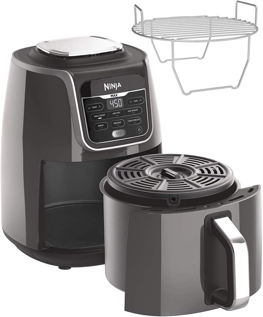 Ninja Air Fryer, Roast, Bake, Air Fry, Roast, Broil, Reheats, & Dehydrates, 4-in-1, Fries, Frozen Food, Veggies, and Juicy Meat, Less Oil, Easy Meals, Healthy Meals
