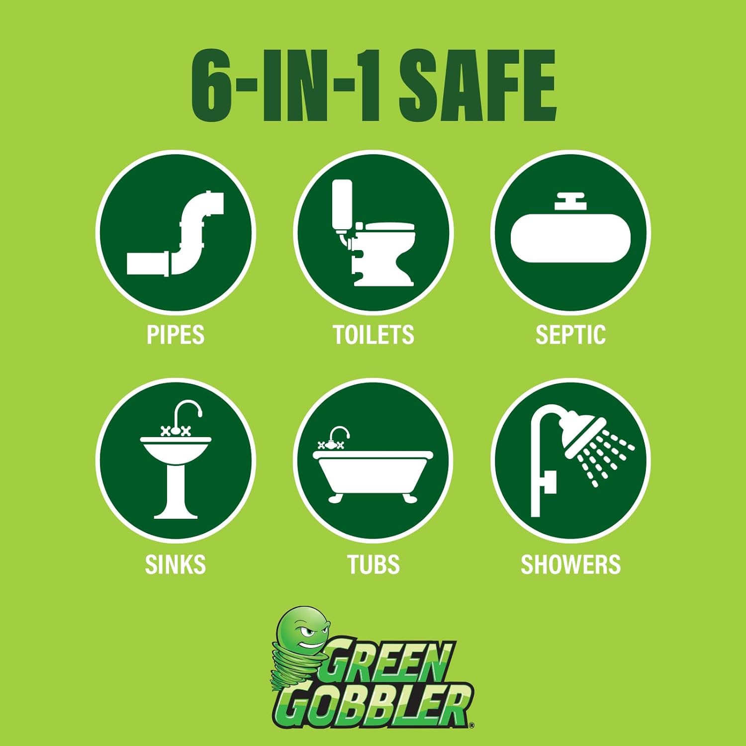 Green Gobbler Drain Clog Remover | Toilet Clog Remover | Dissolve Hair & Organic Materials from Clogged Toilets, Sinks and Drains | Drain Cleaner and Opener, 128 oz