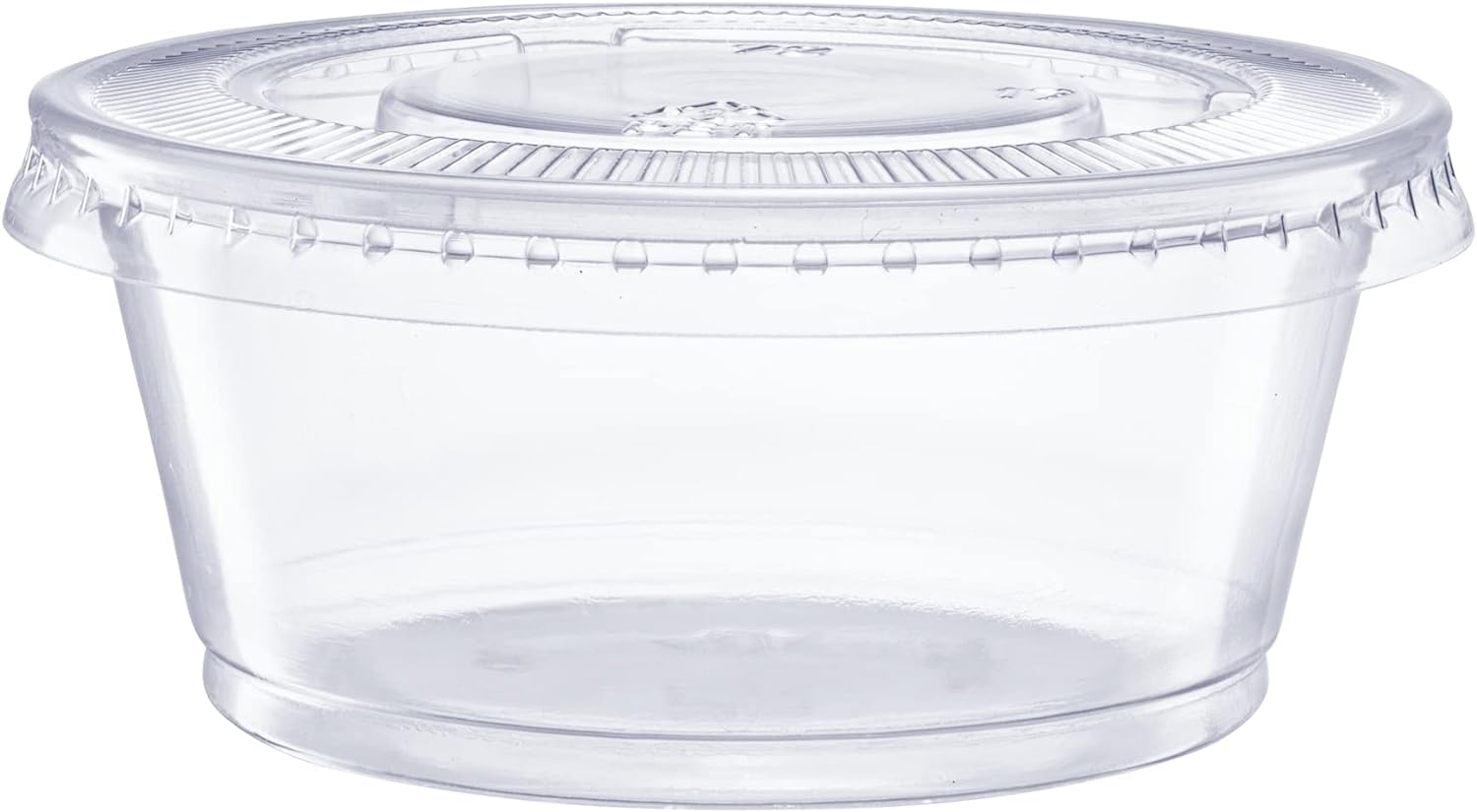 Comfy Package [2 oz. - 100 Count Clear Disposable Plastic Portion Cups with Lids - Soufflé Cups, Jello Shot Cups With Lids, Clear Plastic Containers Perfect for salad Dressing and More