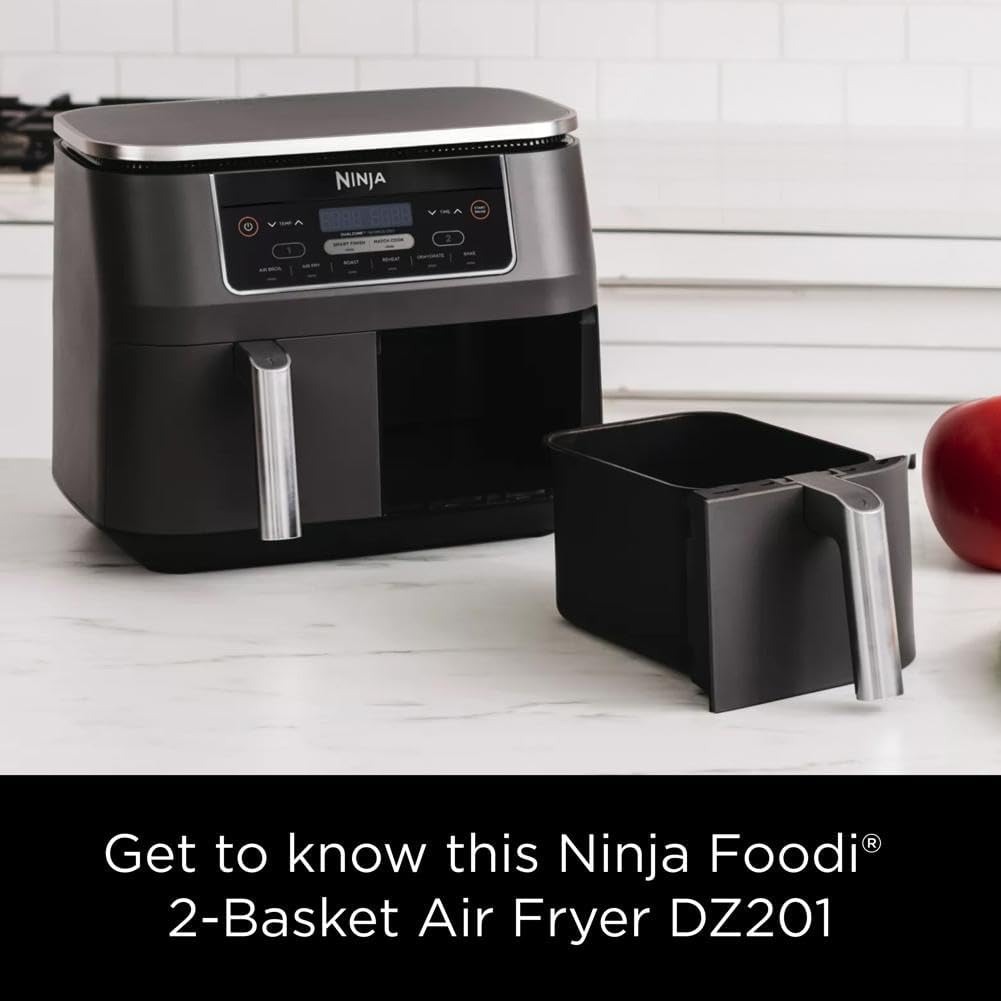 Ninja Air Fryer, Thermometer, Roast, Bake, Air Fry, Crisps, Broil, Reheats, Keep Warm, 10-in-1, Fries, Frozen Food, Veggies, and Meat, Quick Meals, Healthy Meals, Less Oil