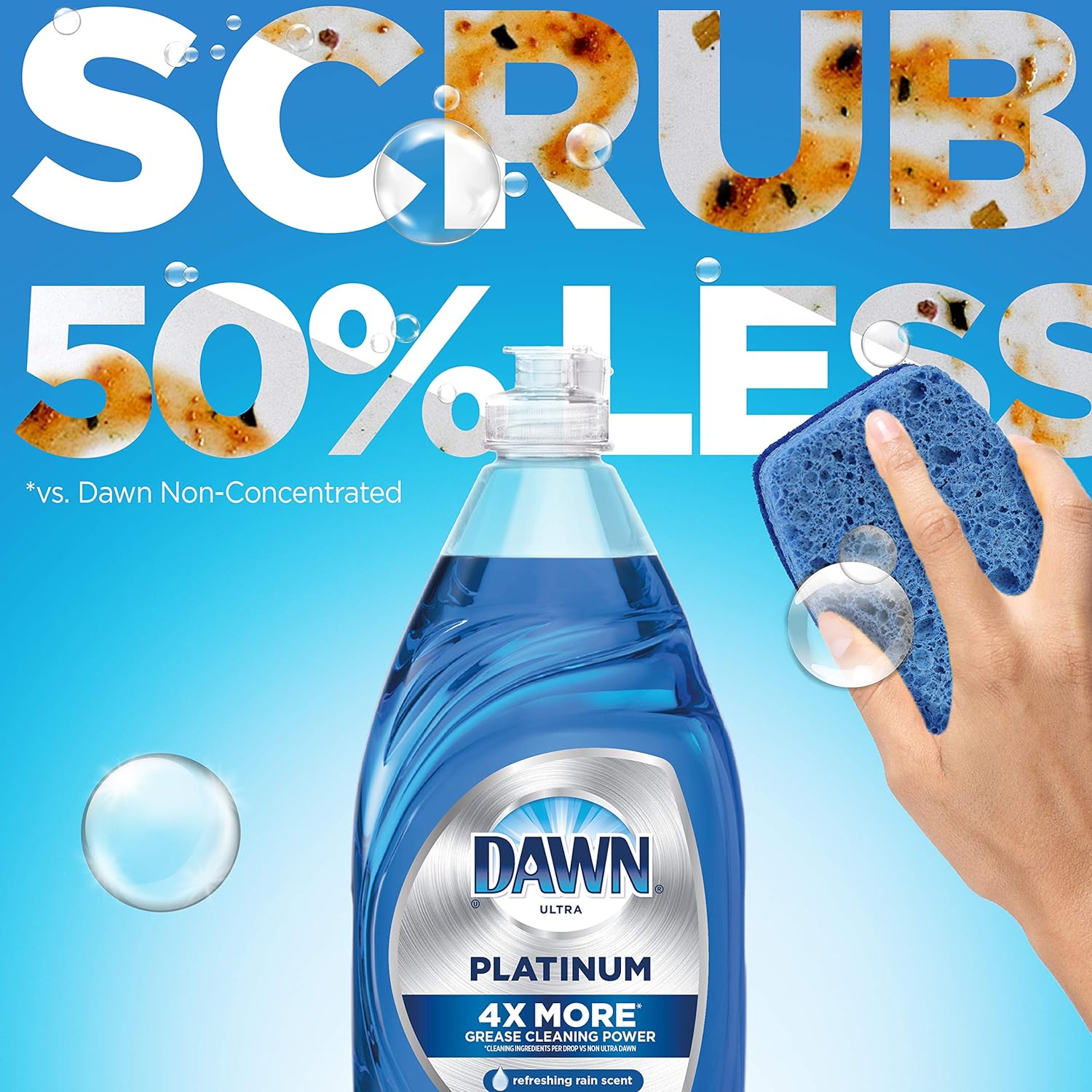 Dawn Platinum Dishwashing Liquid Dish Soap, Refreshing Rain Scent, 32.7 fl oz