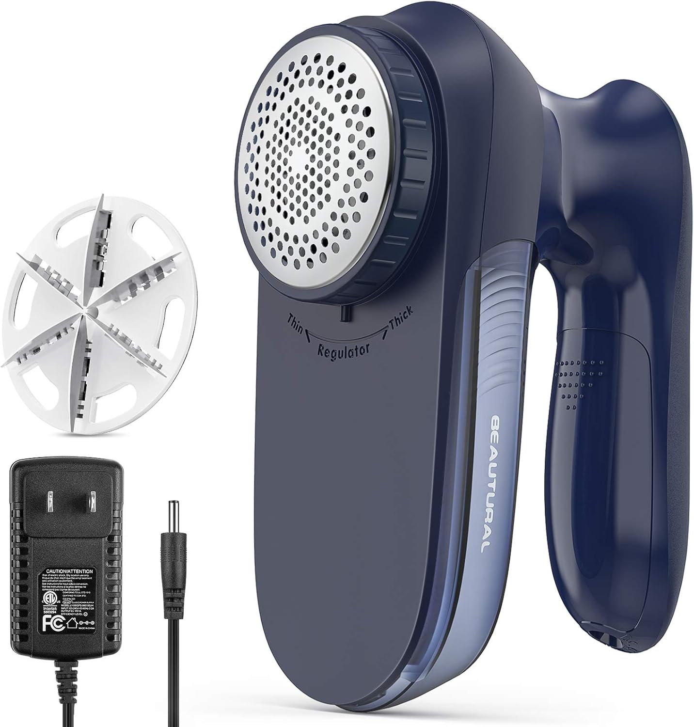 BEAUTURAL Fabric Shaver and Lint Remover, Sweater Defuzzer with 2-Speeds, 2 Replaceable Stainless Steel Blades, Battery Operated, Remove Clothes Fuzz, Lint Balls, Pills, Bobbles