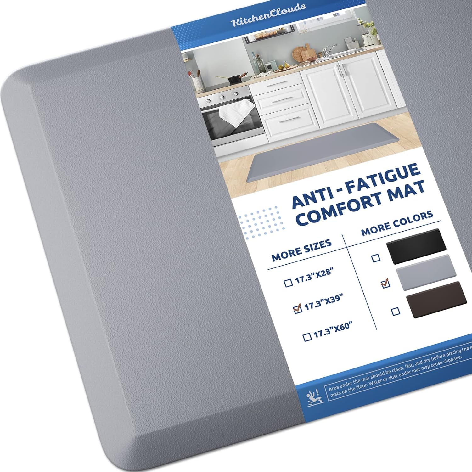KitchenClouds Kitchen Mat Cushioned Anti Fatigue Rug 17.3