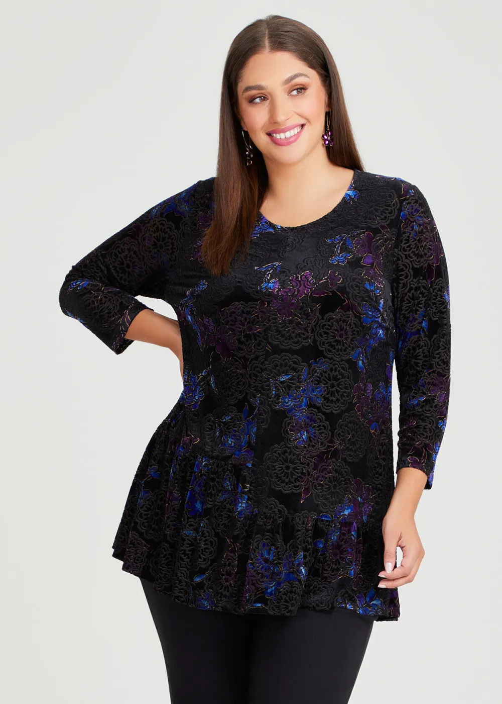 Velour Burnout Bridget Top