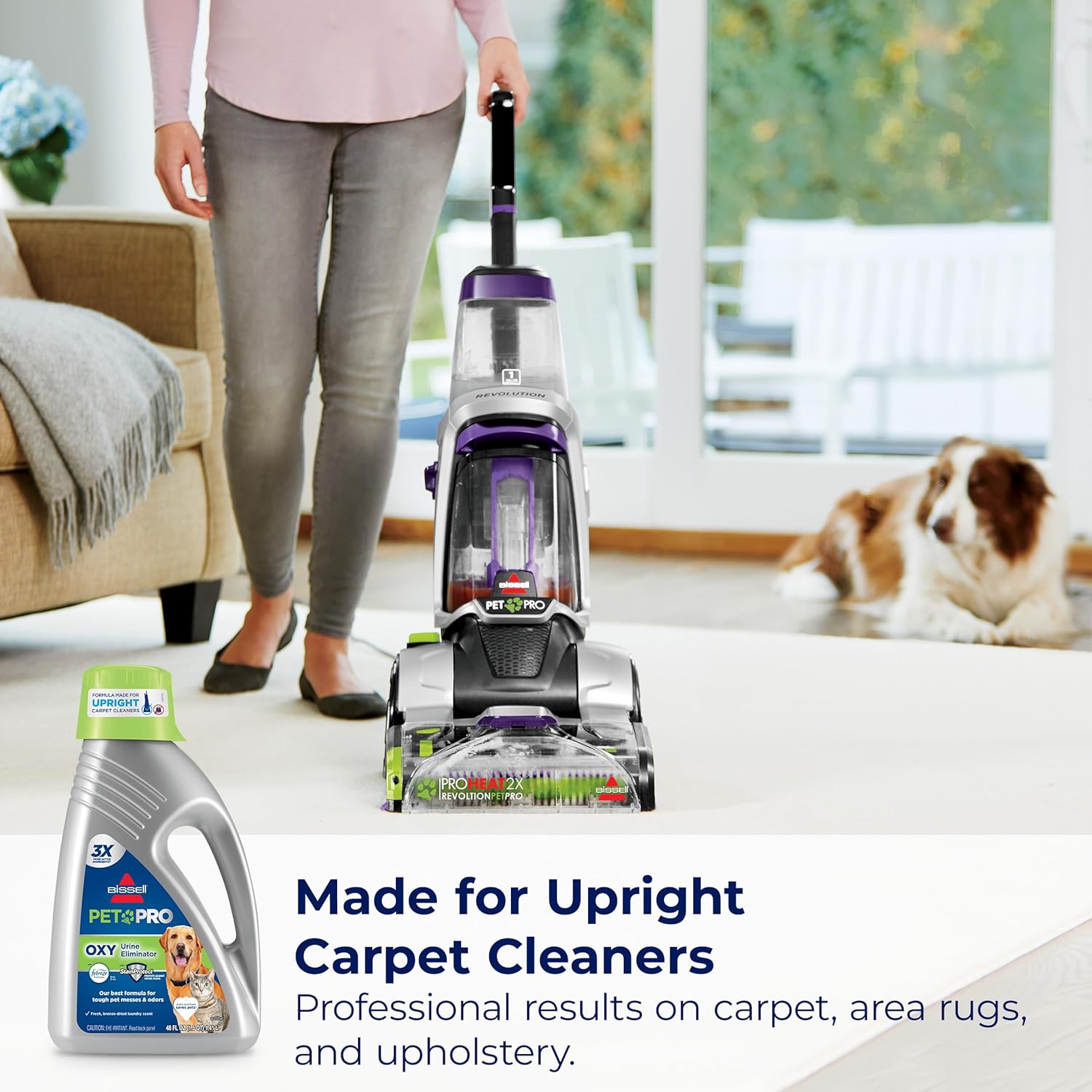Bissell Professional Pet Urine Elimator with Oxy and Febreze Carpet Cleaner Shampoo 48 Ounce
