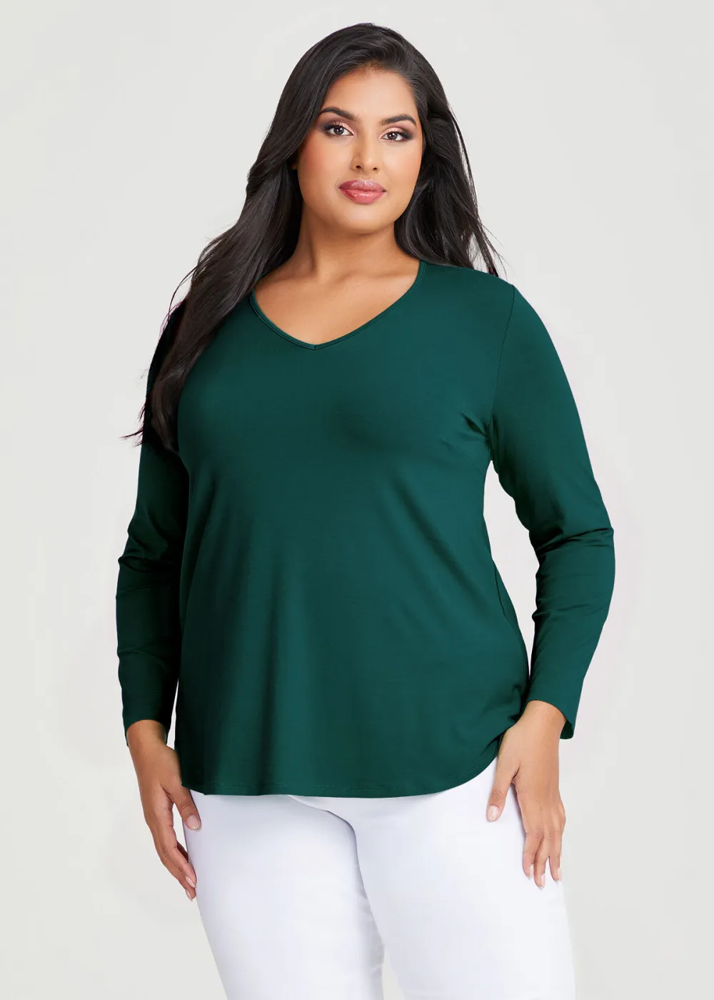 Natural Everyday V-neck Long Sleeve Top