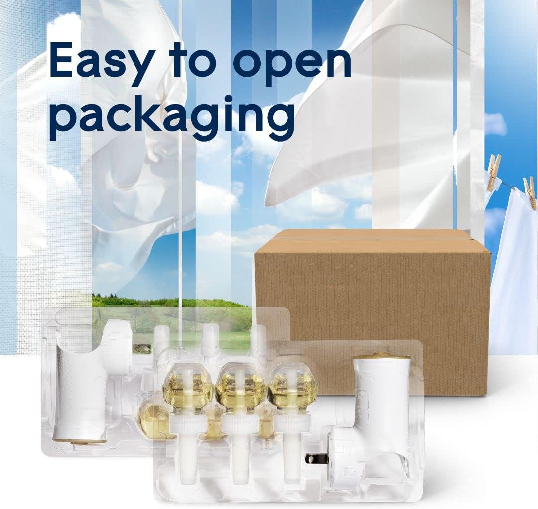 Glade PlugIns Air Freshener Starter Kit, Scented and Essential Oils for Home and Bathroom, Clean Linen, 4.02 Fl Oz, 2 Warmers and 6 Refills