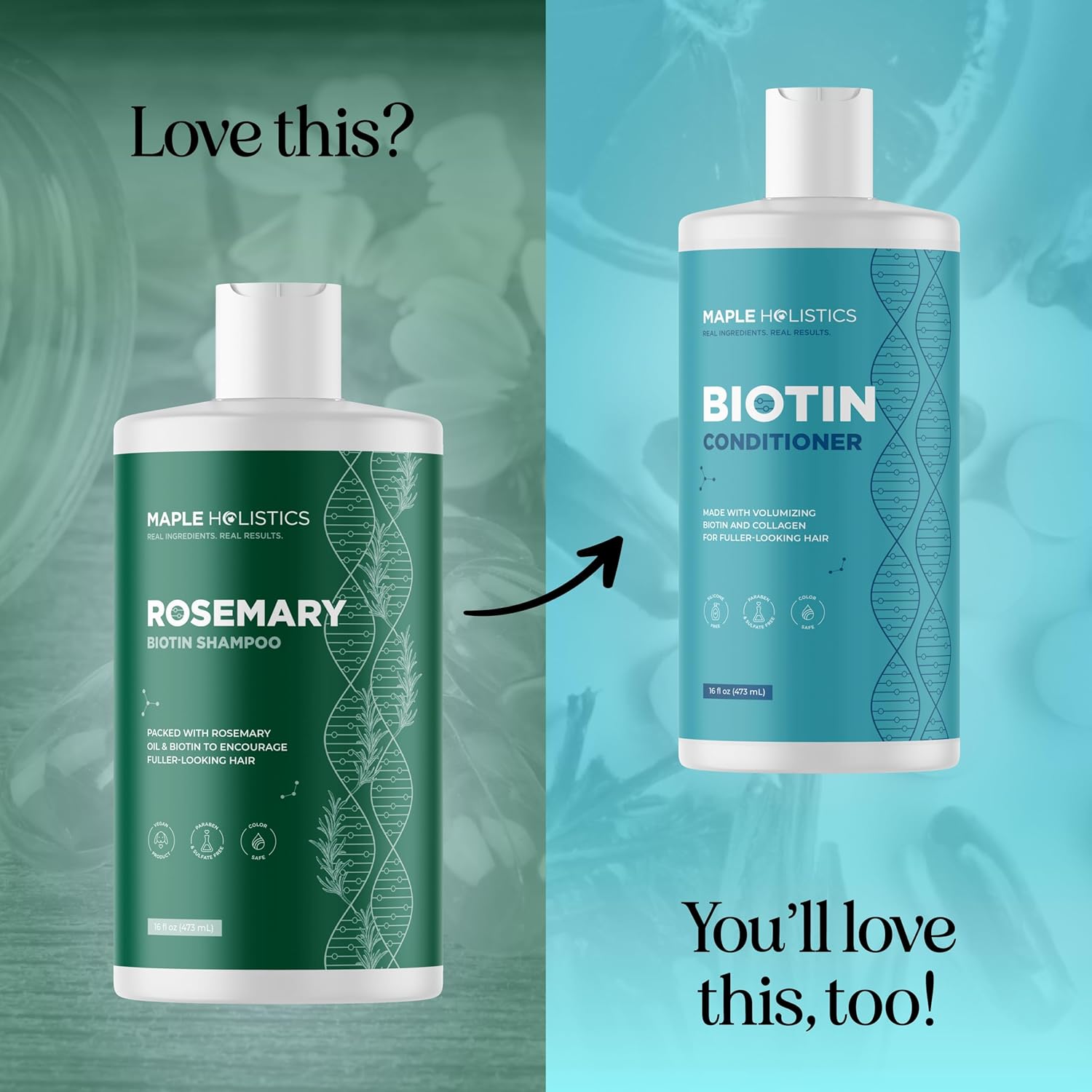 Rosemary and Biotin Shampoo for Thinning Hair - Vegan Volumizing Shampoo for Fine Hair with Argan and Tea Tree Oil - Paraben Silicone and Sulfate Free Shampoo for Dry Damaged Weak and Thin Hair Care