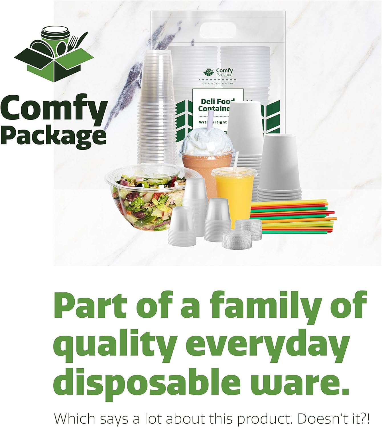Comfy Package [2 oz. - 100 Count Clear Disposable Plastic Portion Cups with Lids - Soufflé Cups, Jello Shot Cups With Lids, Clear Plastic Containers Perfect for salad Dressing and More