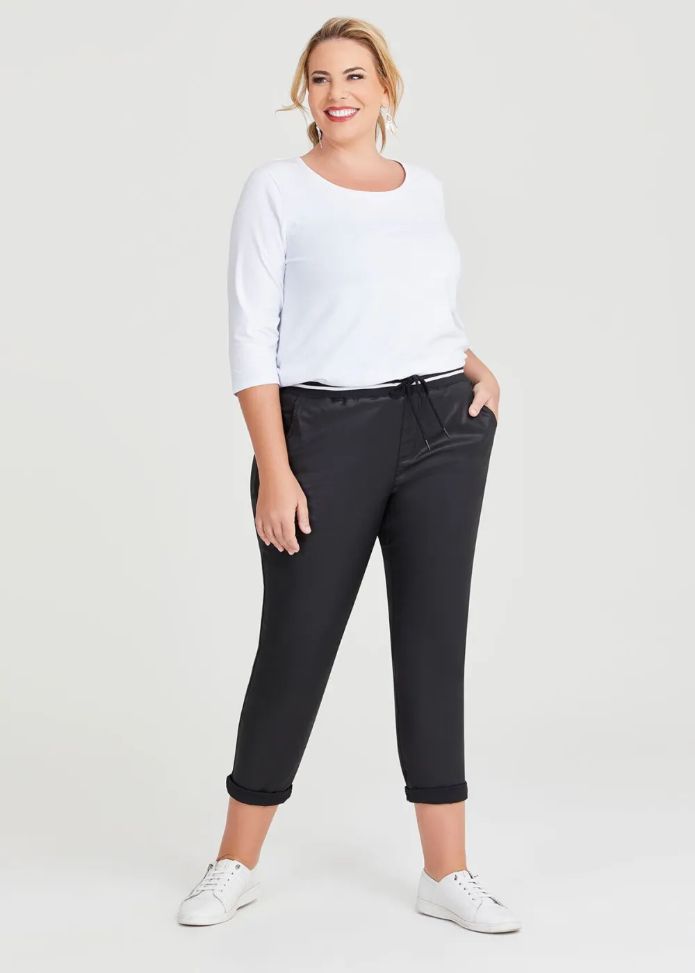 Coated Denim Pull On Jogger