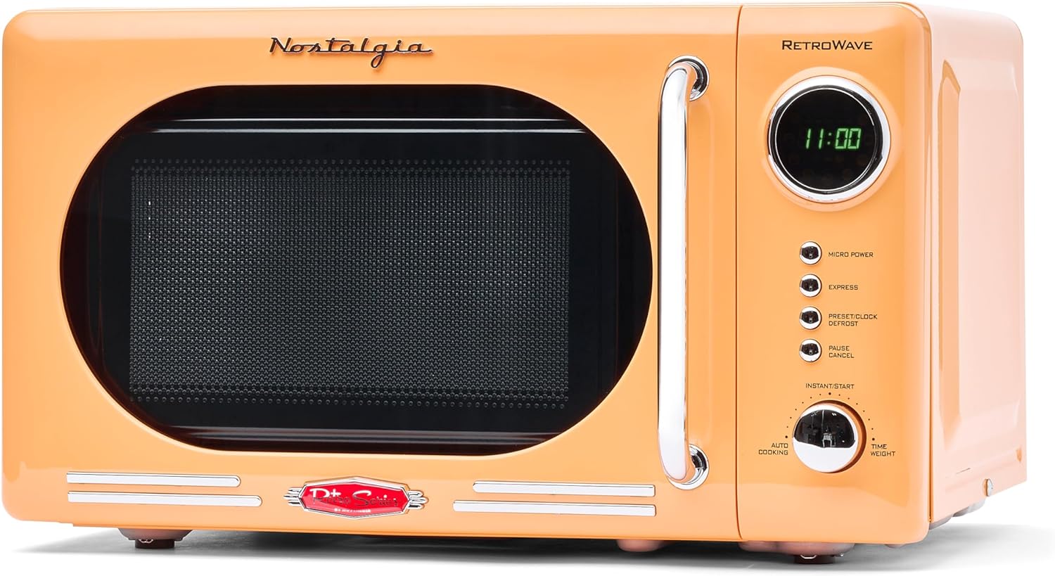 Nostalgia Retro Compact Countertop Microwave Oven - 0.7 Cu. Ft. - 700-Watts with LED Digital Display - Child Lock - Easy Clean Interior - Aqua