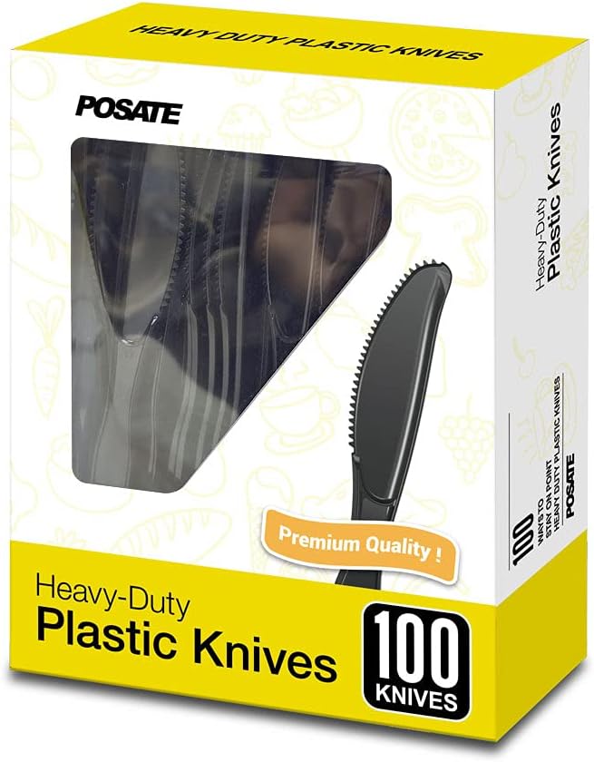 POSATE Heavy Weight Plastic Forks, Clear Disposable, 100 Count