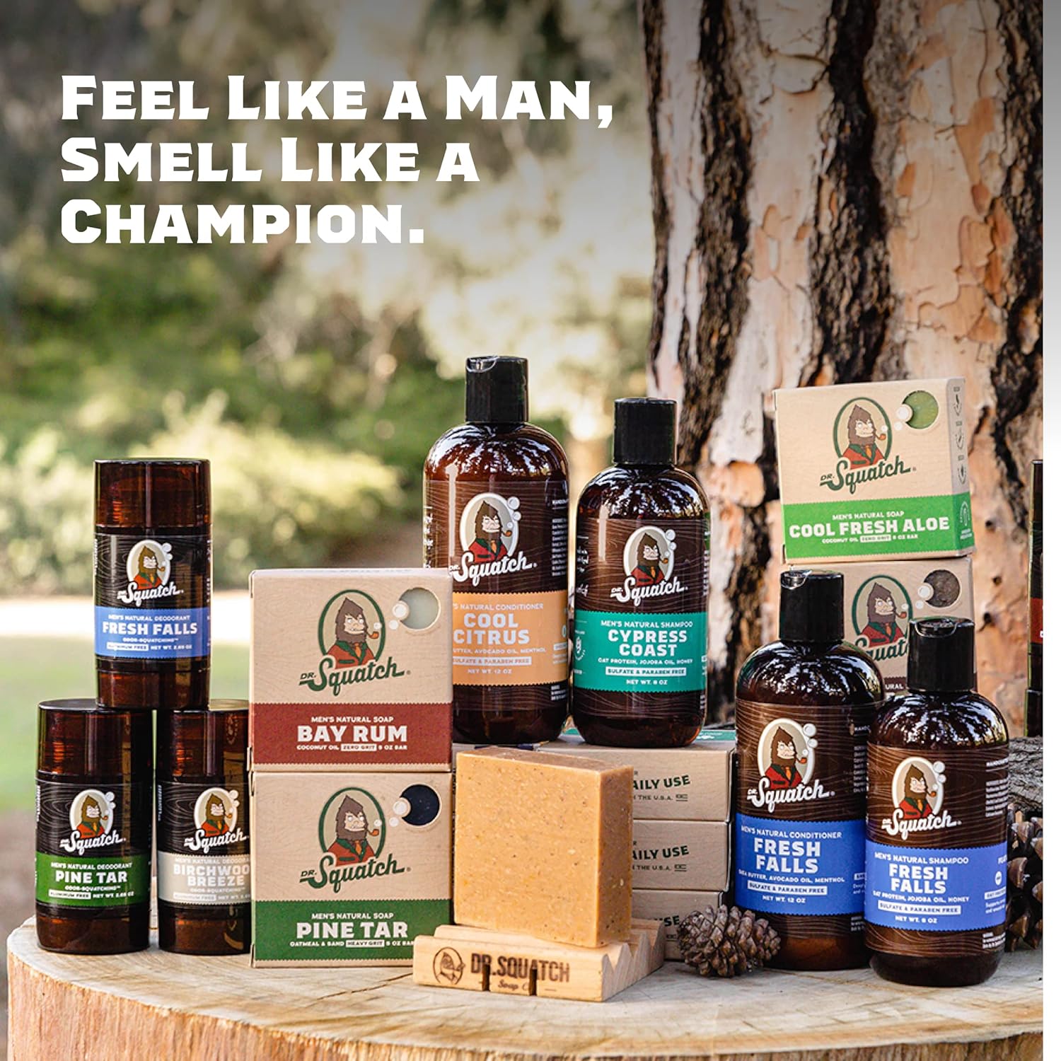 Dr. Squatch All Natural Bar Soap for Men, 5 Bar Variety Pack - Men's Natural Bar Soap - Rainforest Rapids, Coconut Castaway, Fresh Falls, Summer Citrus, and Eucalyptus Greek Yogurt - Soap Gift