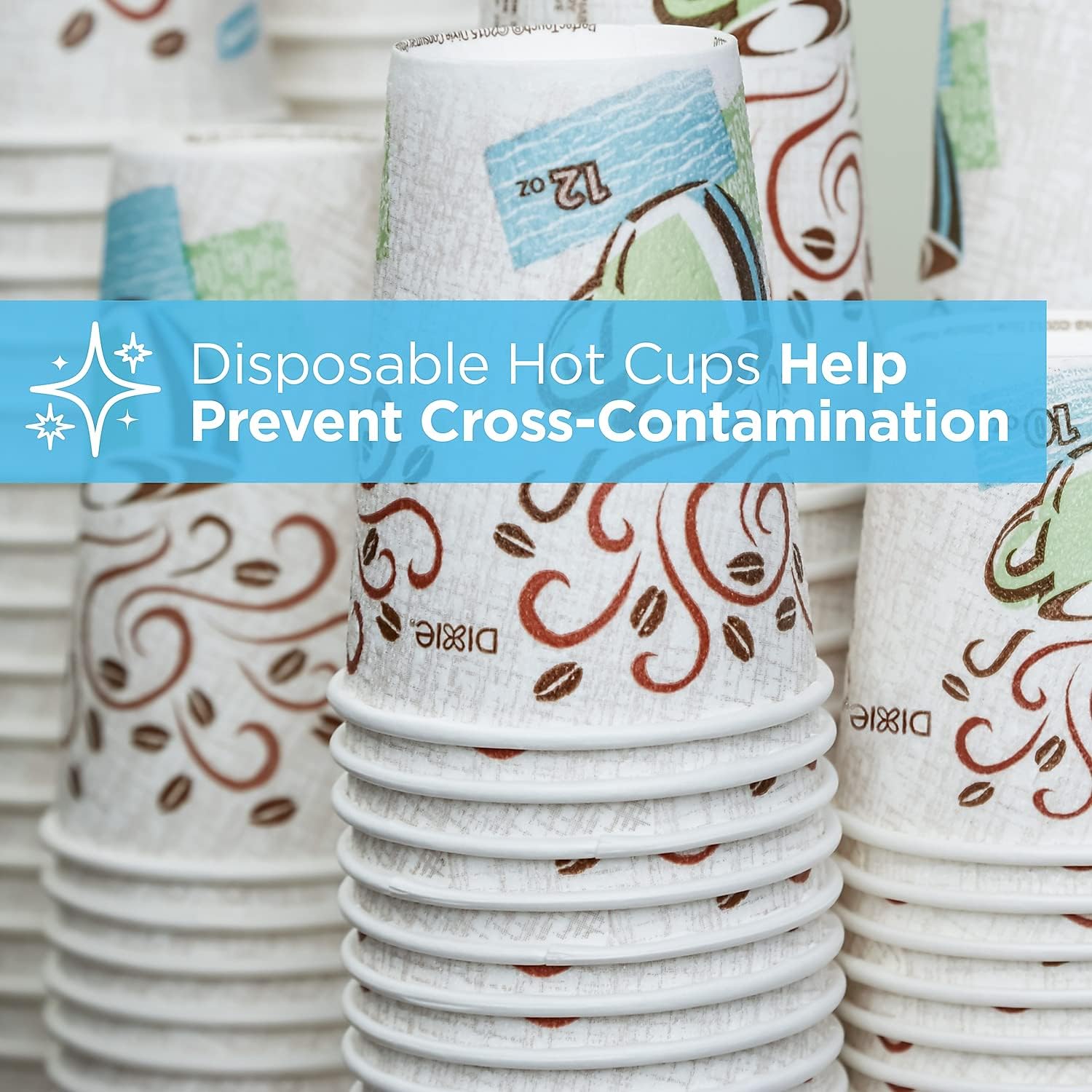 Dixie PerfecTouch 12 Oz Insulated Paper Hot Coffee Cup by GP PRO (Georgia-Pacific); Coffee Haze; 5342DX; 500 Count (25 Cups Per Sleeve; 20 Sleeves Per Case)