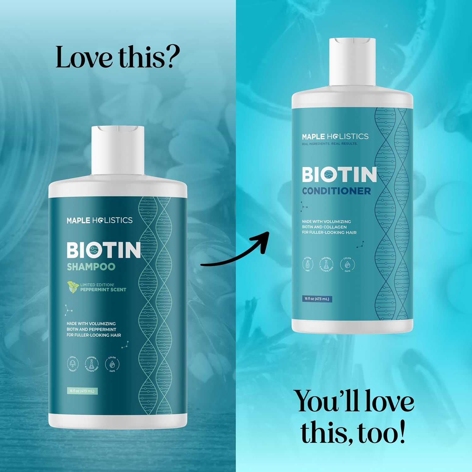 Rosemary and Biotin Shampoo for Thinning Hair - Vegan Volumizing Shampoo for Fine Hair with Argan and Tea Tree Oil - Paraben Silicone and Sulfate Free Shampoo for Dry Damaged Weak and Thin Hair Care